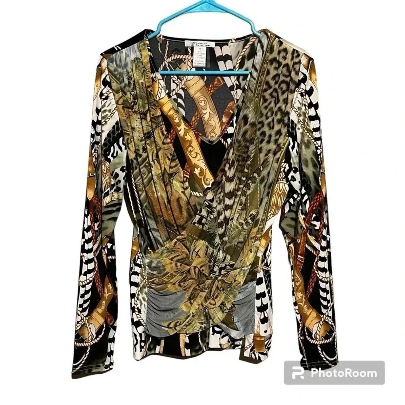 Other Elysee 26 Artsy Layered Top Western Animal Print Size M Size M / US 6-8 / IT 42-44 - 1 Thumbnail