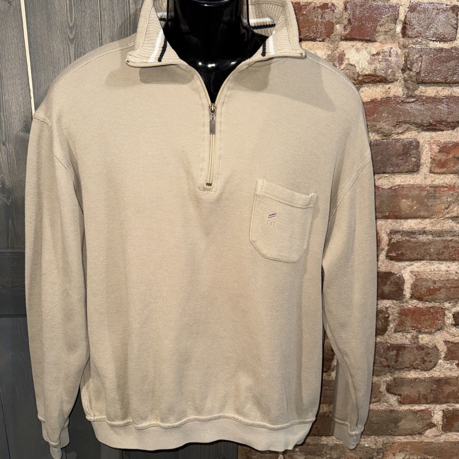 Daniel Hechter Daniel Hechter Paris Men’s Size M Beige Micro Knit Preppy Size US M / EU 48-50 / 2 - 4 Thumbnail