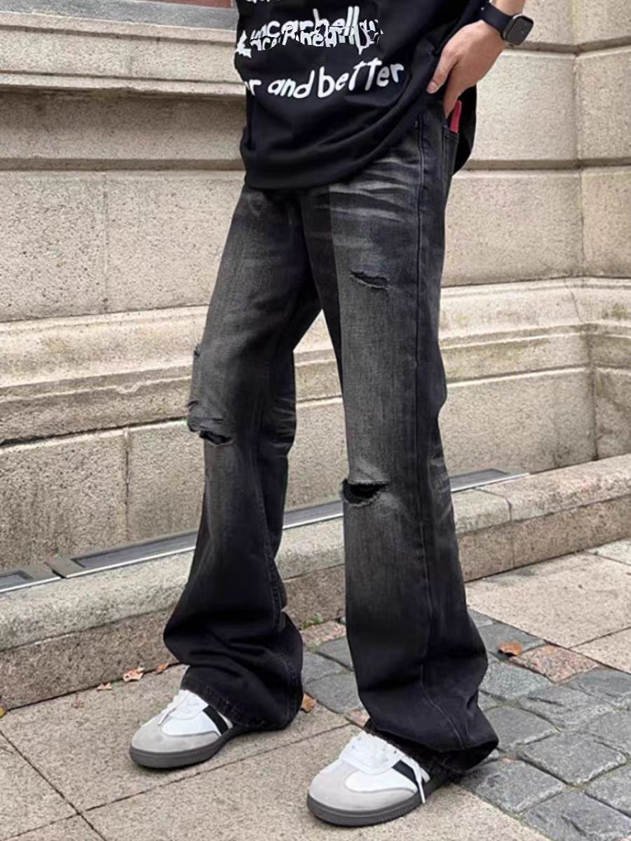Designer × Jean × Vintage Street hip-hop washed and distressed baggy jeans Size US 32 / EU 48 - 4 Thumbnail