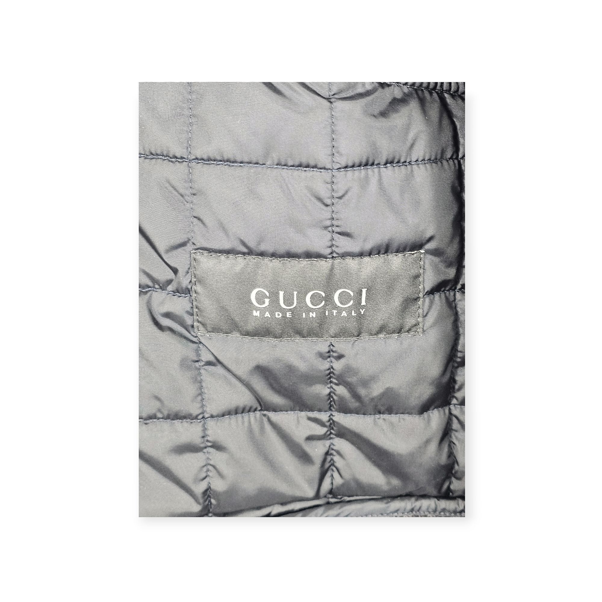 Gucci Gucci Quilted Bomber Jacket Size 50 IT Navy Blue Brown Suede Size US M / EU 48-50 / 2 - 8 Thumbnail