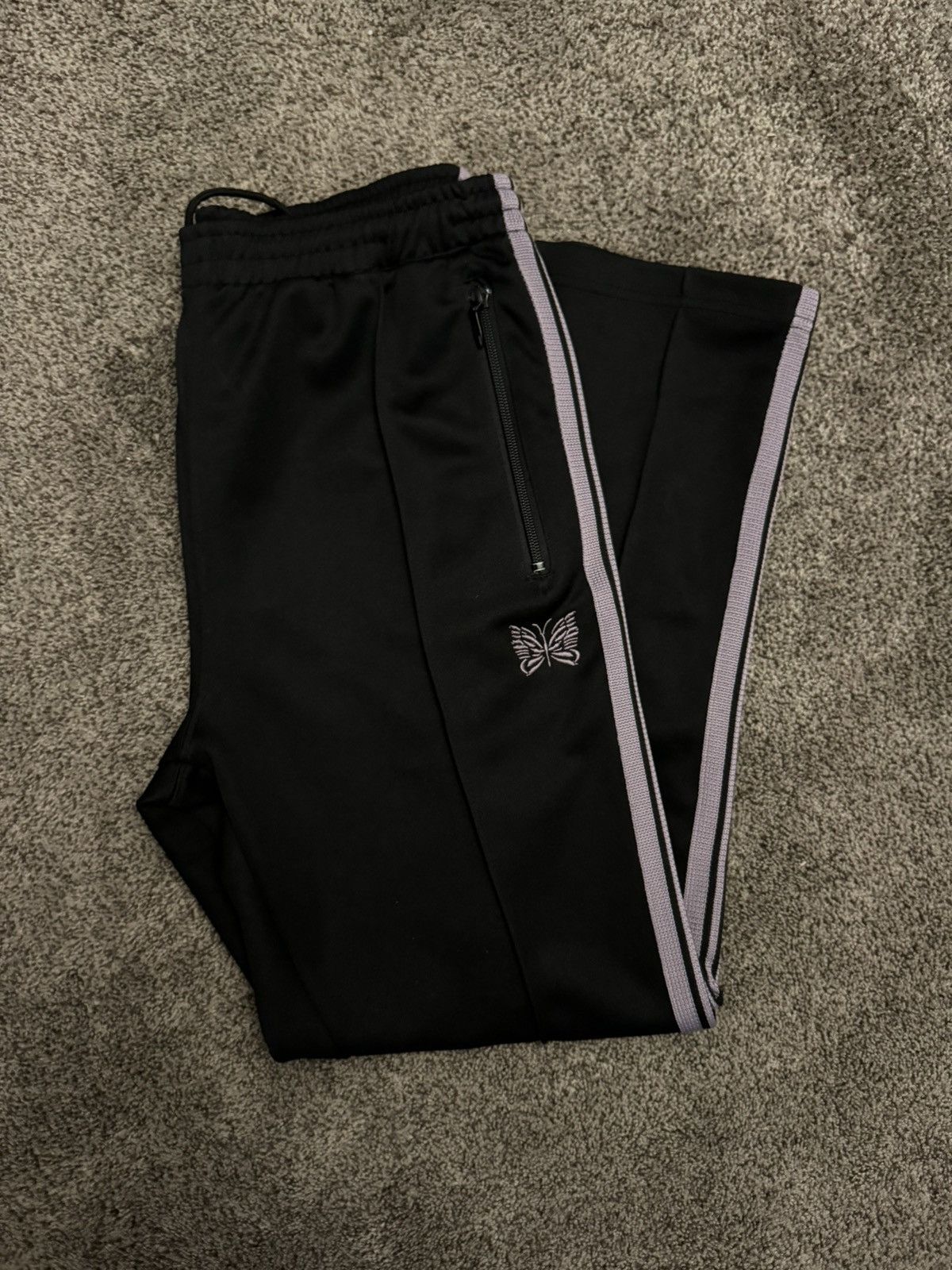 Needles Track Pants Black Purple | Grailed