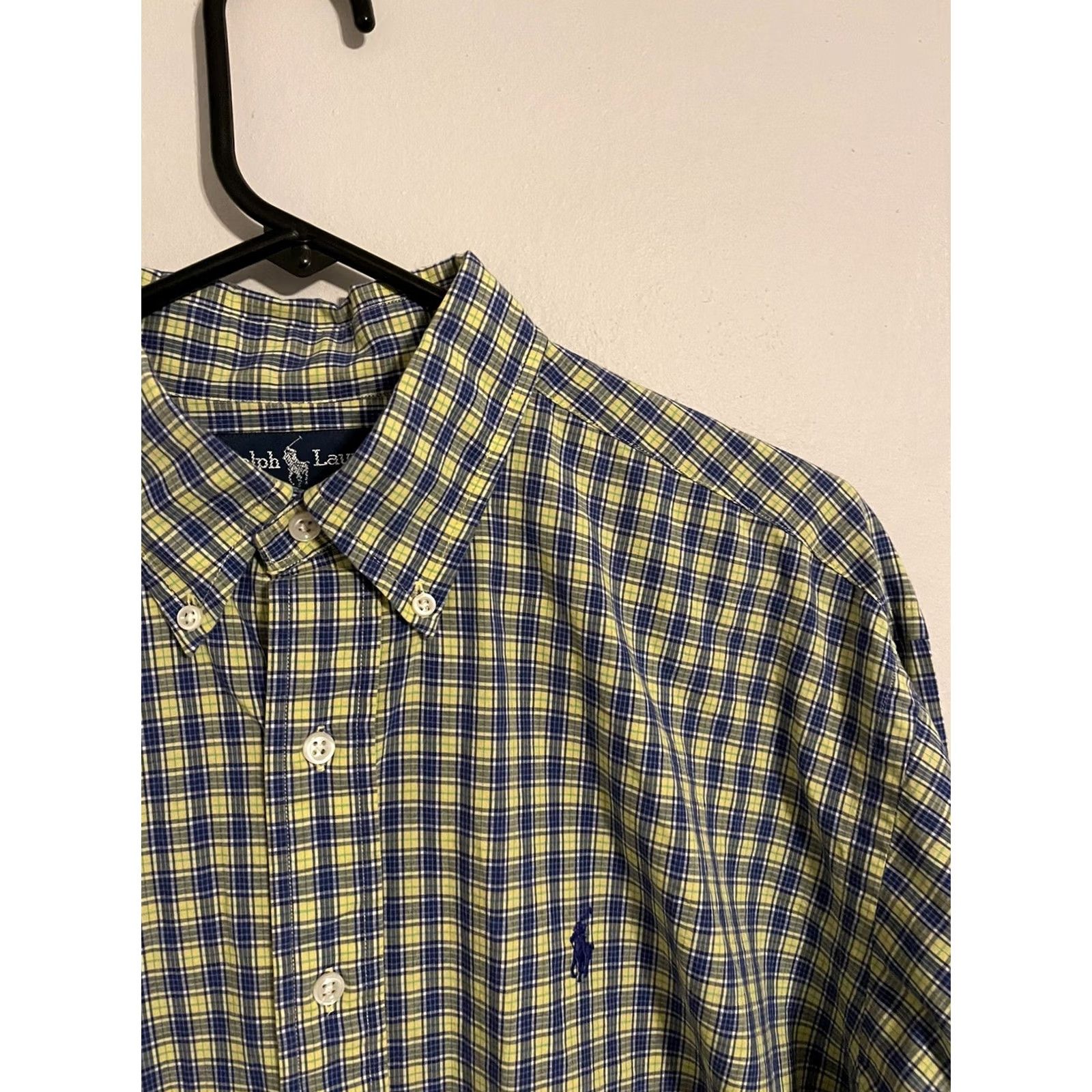 Polo Ralph Lauren Polo Ralph Lauren Blake Button Up Shirt Men's L Blue/Yellow Plaid L/S Size 42R - 2 Thumbnail