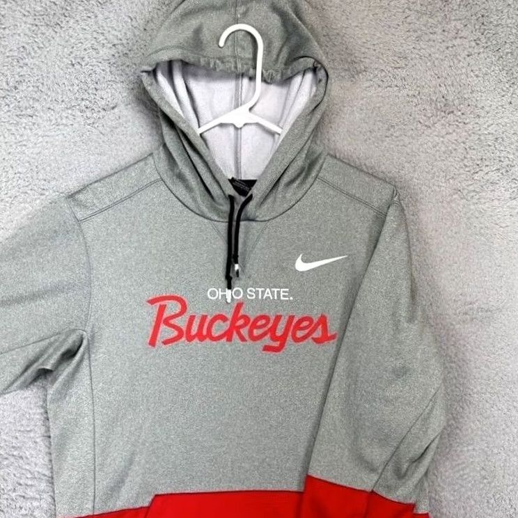 Nike Nike Ohio State Buckeyes Hoodie Mens Small Dri Fit Gray Red Sweatshirt Sweater Pullover Size US S / EU 44-46 / 1 - 2 Thumbnail