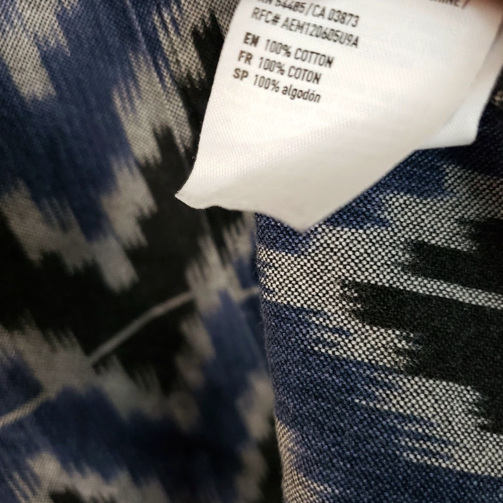 American Eagle Outfitters VINTAGE American Eagle Shirt Mens Button Front Sz Large Classic Front Blue Black Chevron Size US L / EU 52-54 / 3 - 5 Thumbnail