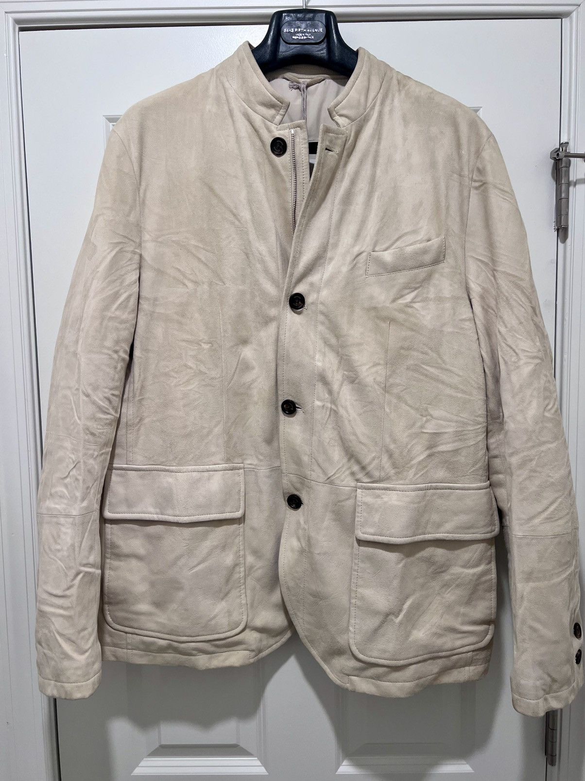 Eleventy Unreal Eleventy Lambskin Suede & White Goose Down Jacket Size US L / EU 52-54 / 3 - 4 Thumbnail