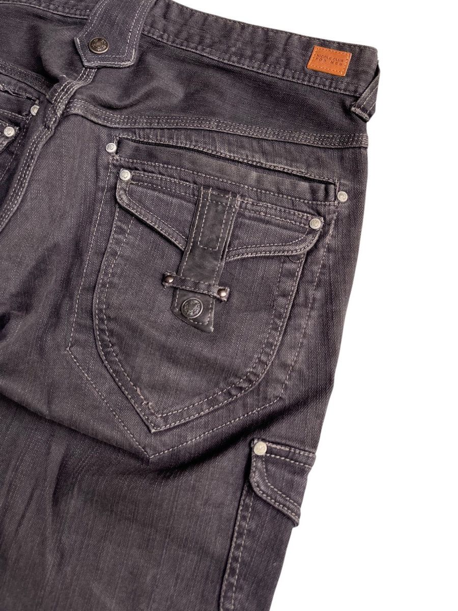 14th Addiction Nicole Club for Men studded leather pocket flare denim pants Size US 32 / EU 48 - 10 Thumbnail