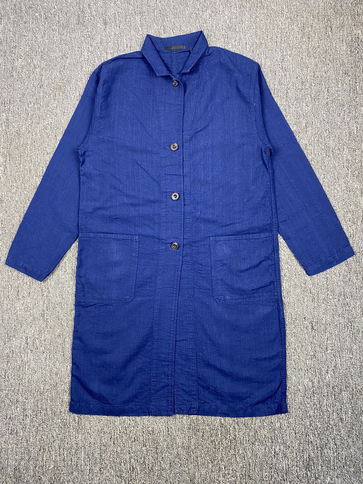 Indigo × Japanese Brand × Uniqlo Uniqlo Linen Indigo Long Jacket Size S / US 4 / IT 40 - 2 Thumbnail
