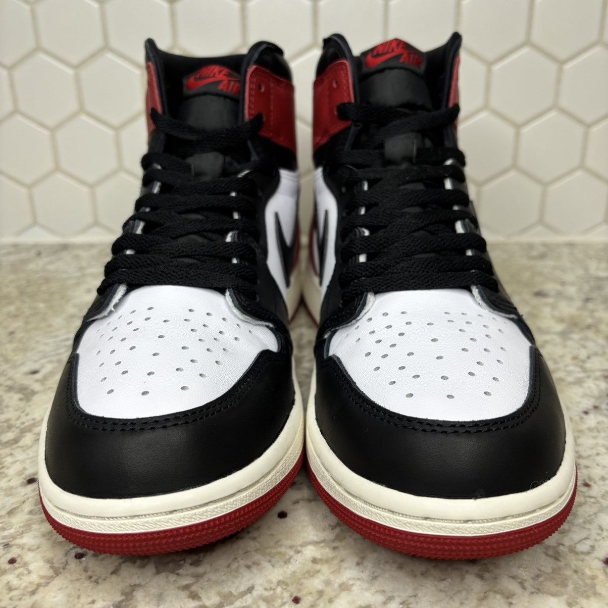 Jordan Brand Size 10 -Jordan 1 High Black Toe Reimagined Worn Once No Box Size US 10 / EU 43 - 4 Thumbnail