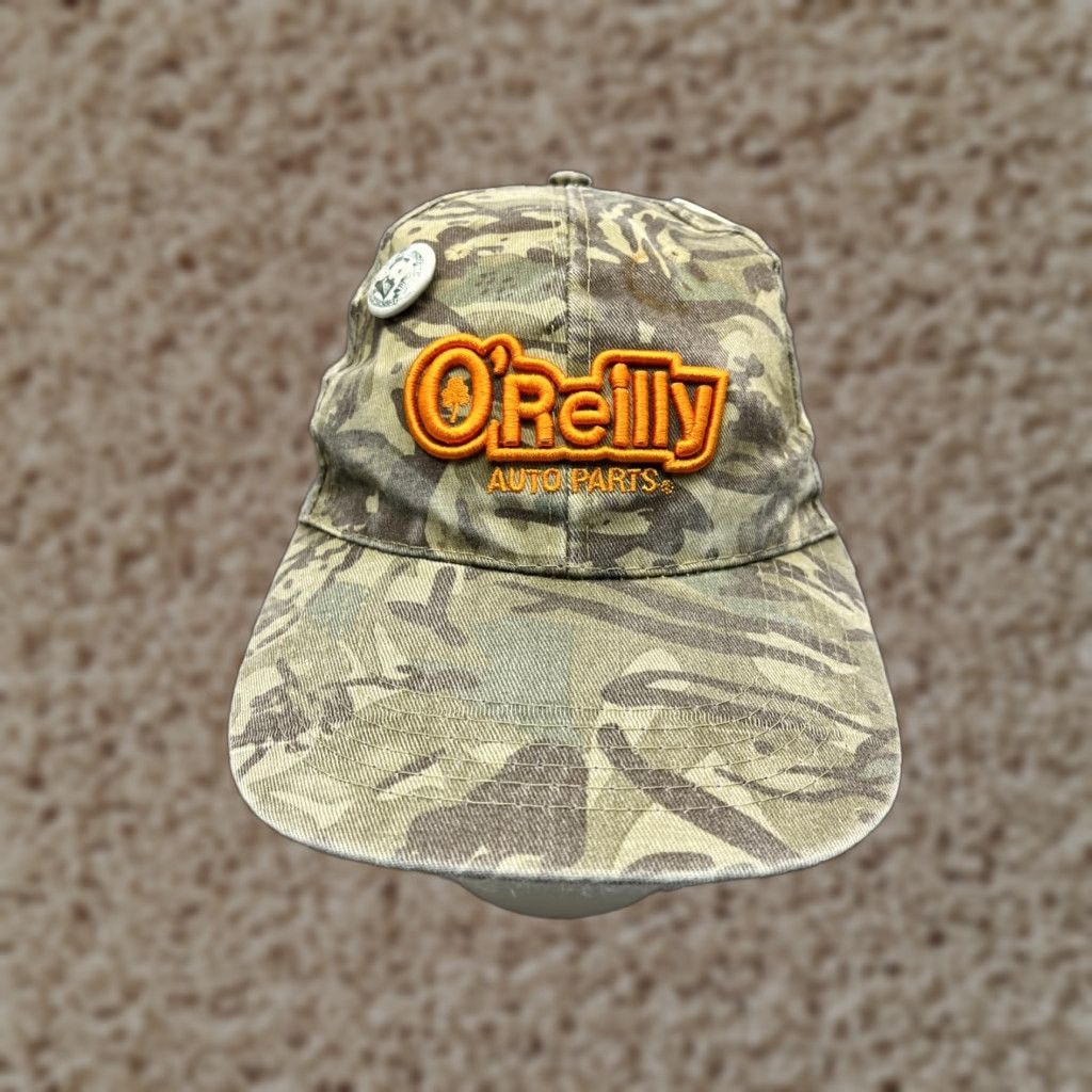Vintage O'Reilly Auto Parts Hat Cap Adjustable One Size Green Camo Cotton Twill Baseball Cap Men Adult Size ONE SIZE - 1 Thumbnail