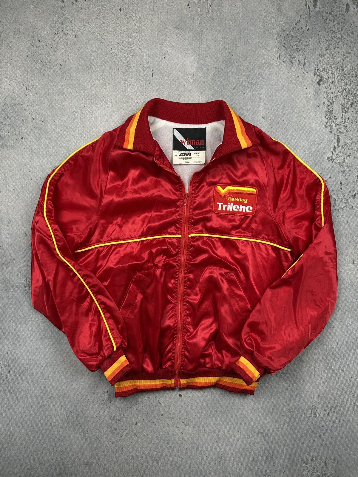 Vintage Vintage 80s Berkley Trilene Satin Racing Jacket 90s USA M Size US M / EU 48-50 / 2 - 1 Thumbnail