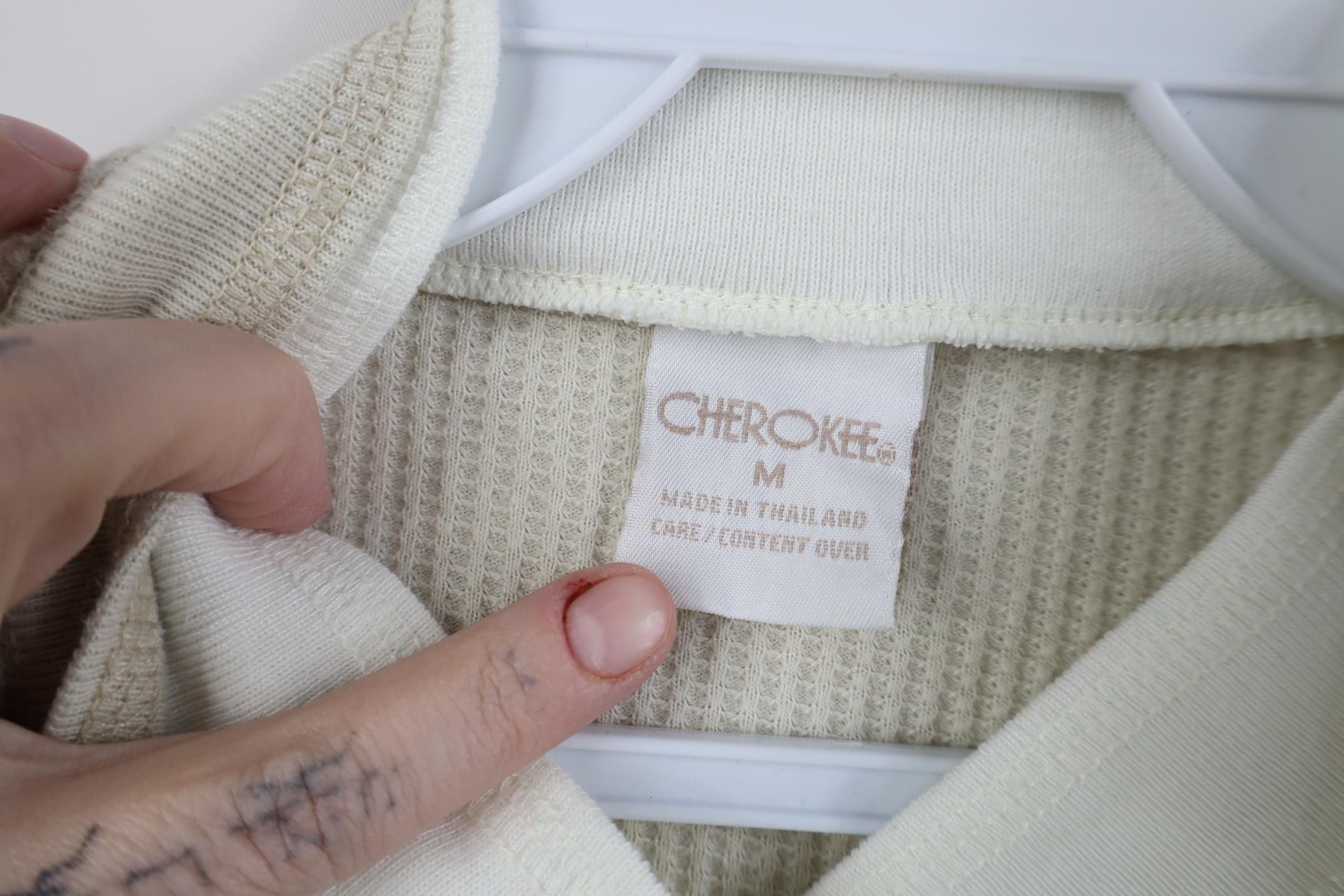 Vintage Vintage 90s Streetwear Layered Waffle Knit Henley T-Shirt Size M / US 6-8 / IT 42-44 - 6 Thumbnail