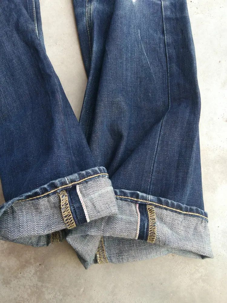 Japanese Brand Vintage Redline Half Selvedge Distresses Jeans 31x32 Size US 31 - 4 Thumbnail