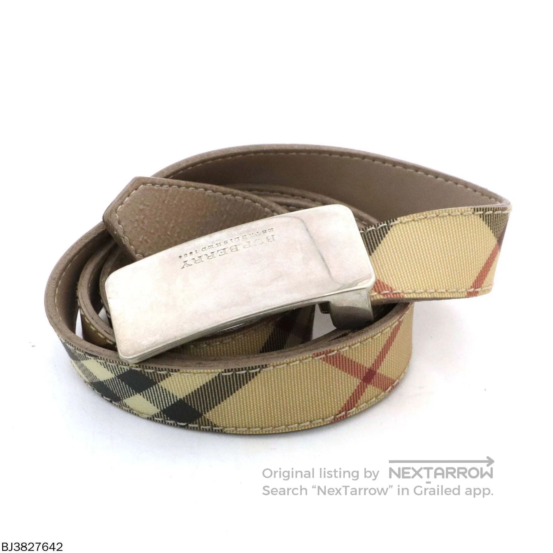 Burberry burberry brown striped smooth buckle belt. Size ONE SIZE - 1 Thumbnail