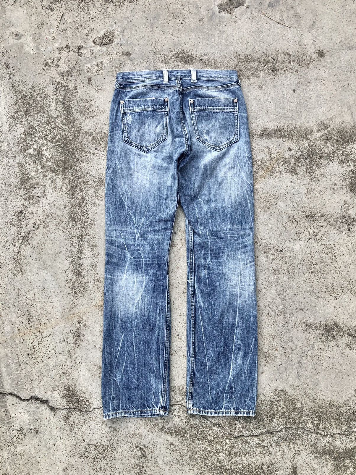 Japanese Brand VILLAND WASHED BLUE DISTRESSED DENIM Size US 31 - 4 Thumbnail