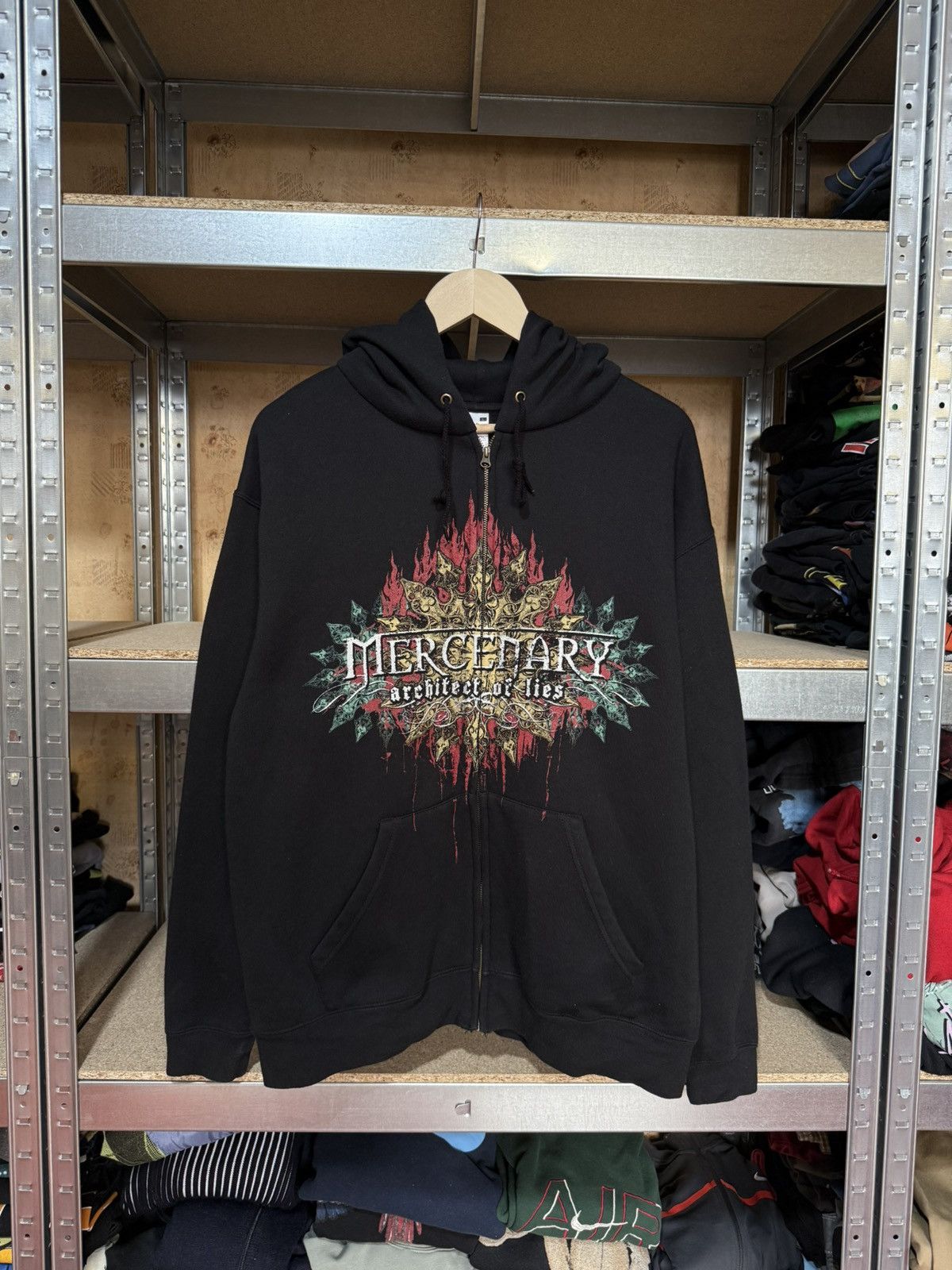 Band Tees × Vintage Vintage 2008 Mercenary Architect Of Lies Rock Band Hoodie Size US L / EU 52-54 / 3 - 1 Thumbnail
