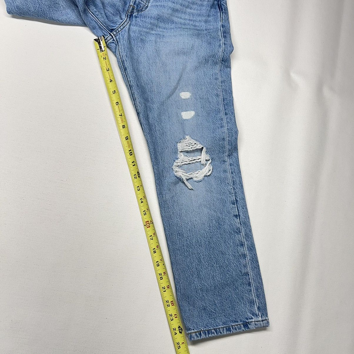 Levi's Levis Premium Jeans Blue 501 Straight Original Denim Ripped Size 25" / US 0 / IT 36 - 22 Thumbnail