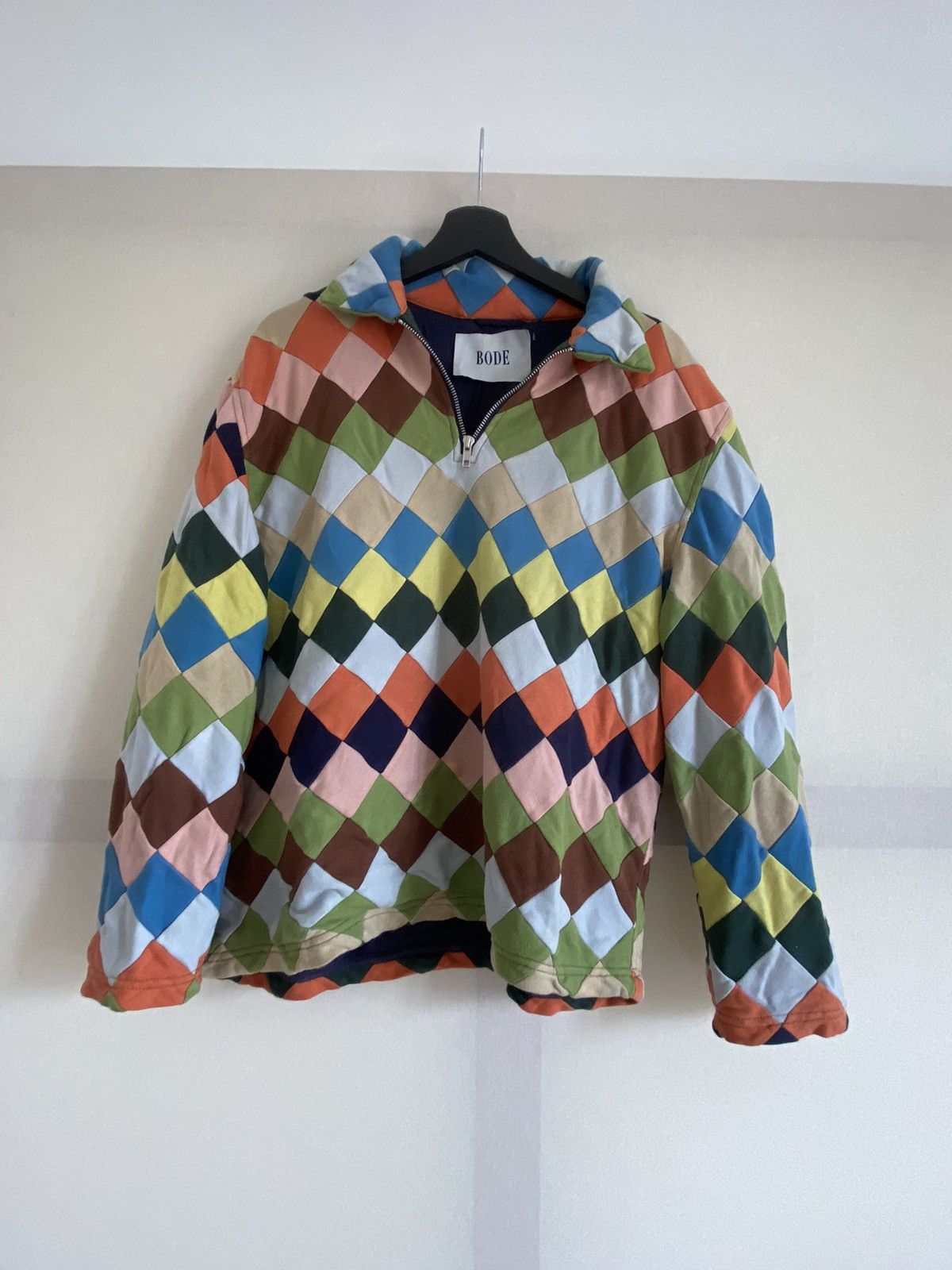 Bode BODE KNIT QUILT CHECK QUARTER ZIP Size US L / EU 52-54 / 3 - 1 Thumbnail