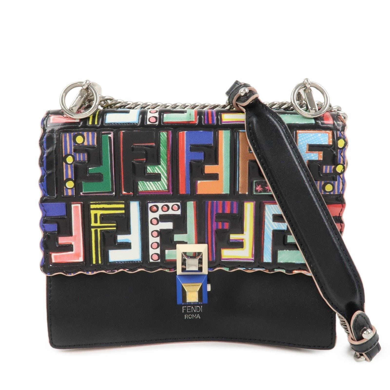 Fendi Fendi Zucca Mini Kan I Leather Shoulder Bag Multicolor Size ONE SIZE - 1 Thumbnail