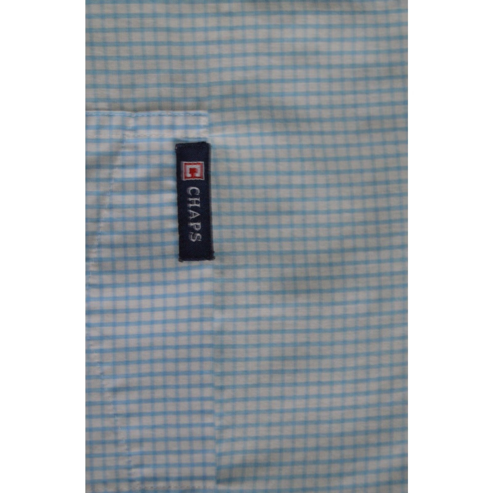 Chaps Chaps Shirt Button-Down Men M White/Blue Check Cotton Blend Size US M / EU 48-50 / 2 - 3 Thumbnail