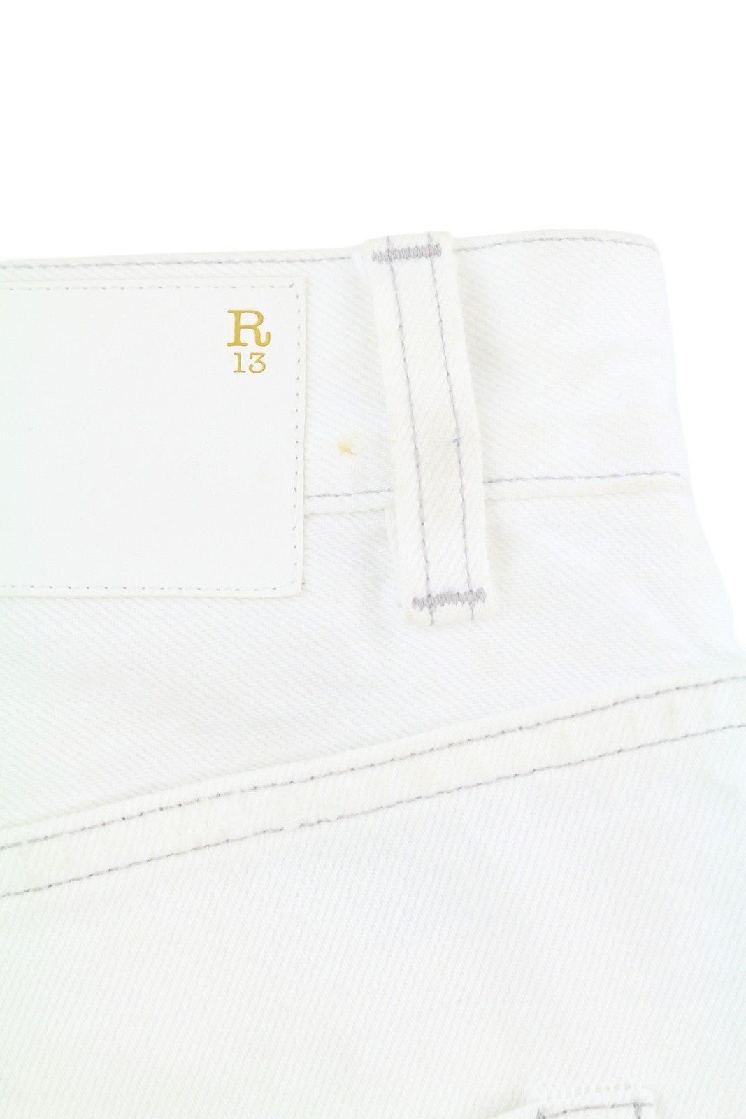 R13 MARKY DROP 27 Nico White Ripped Light Denim Shorts 86198 Size 27" / US 4 / IT 40 - 7 Thumbnail