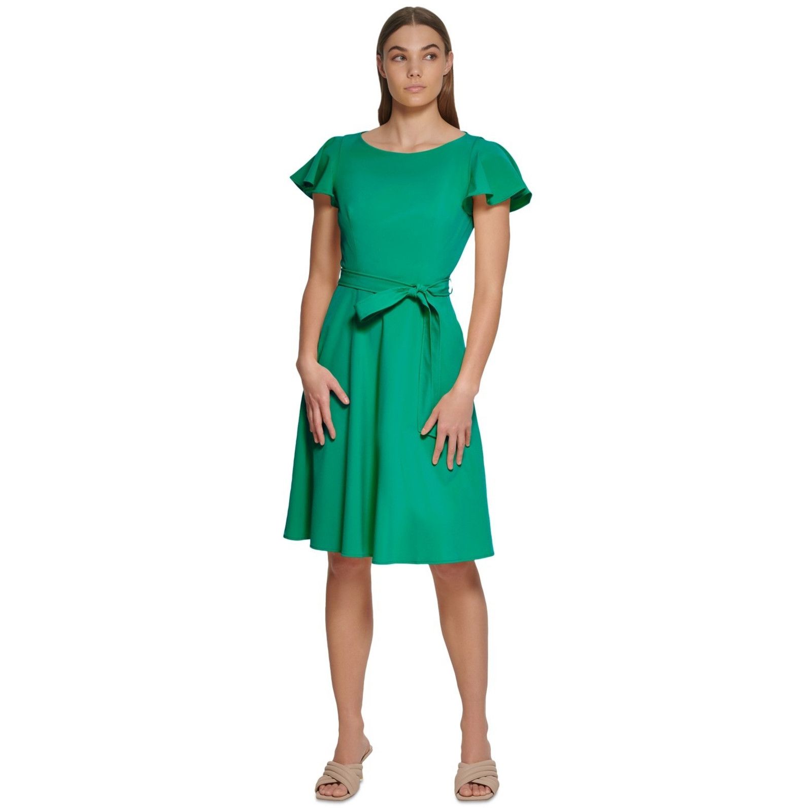 Calvin Klein Calvin Klein Women's Flutter-Sleeve Tie-Waist Pink Dress Size S / US 4 / IT 40 - 1 Thumbnail