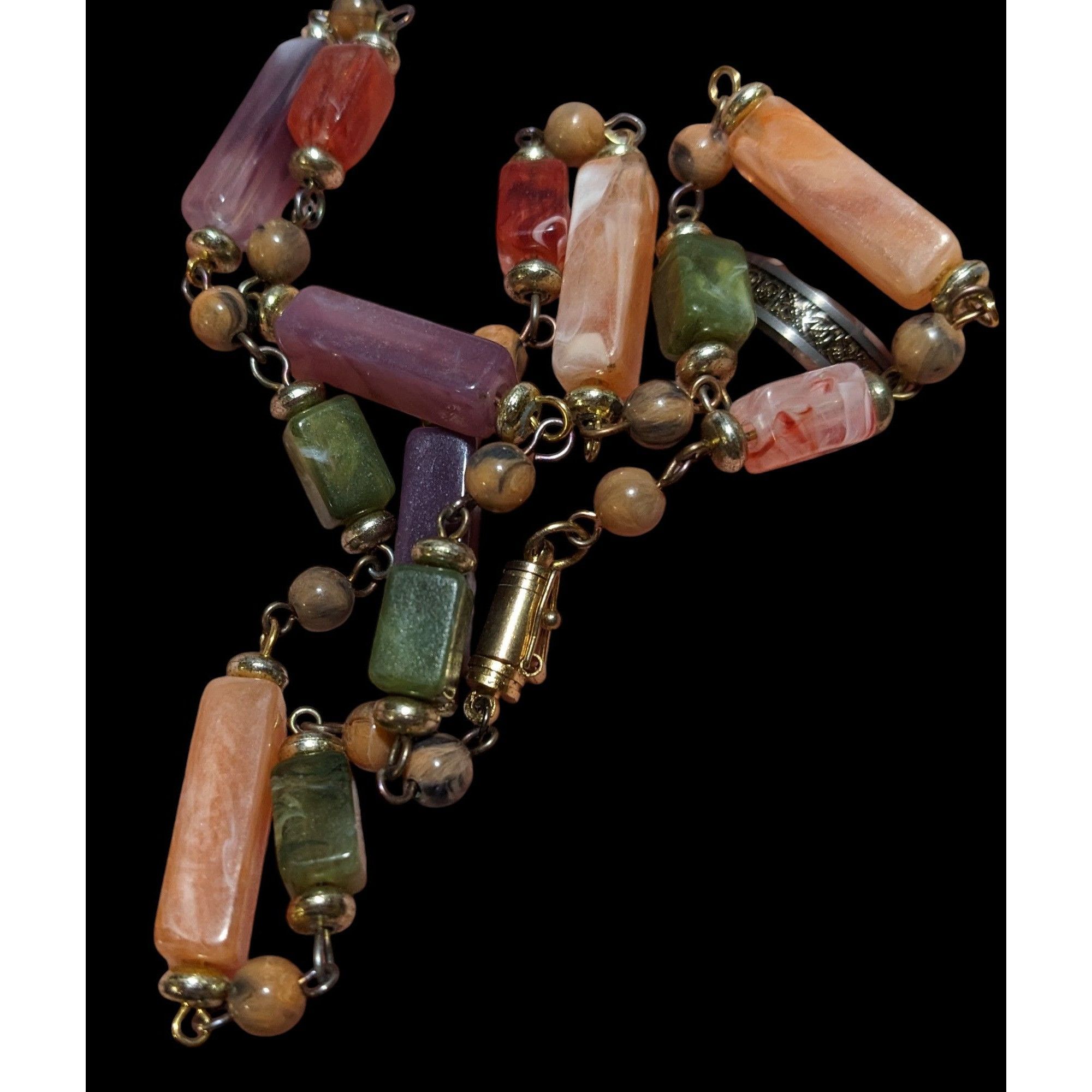 Other Vintage Rainbow Faux Agate Beaded Necklace Size ONE SIZE - 4 Thumbnail