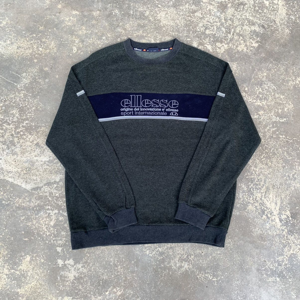 Ellesse × Vintage Vintage 90s Wool Ellesse Sweatshirt Embroidered Logo Size US L / EU 52-54 / 3 - 1 Thumbnail
