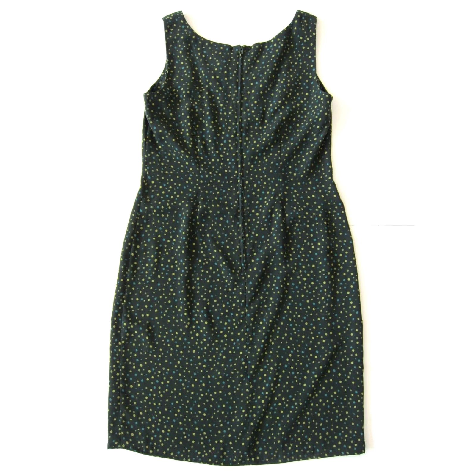 Vintage R&K Originals Green Blue Polka Dot Tent Shift A-Line Tunic Tank Sun Dress Size 8 Size M / US 6-8 / IT 42-44 - 2 Thumbnail