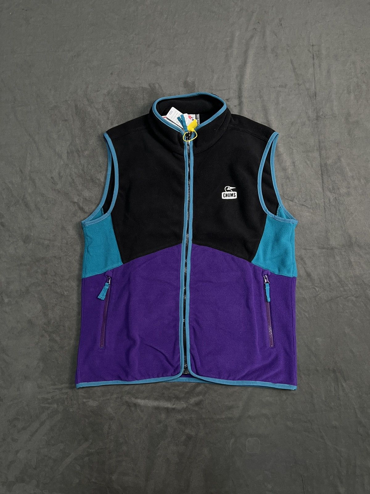 image of Chums Polar Fleece Patchwork Vest Large Multicolor, Men's