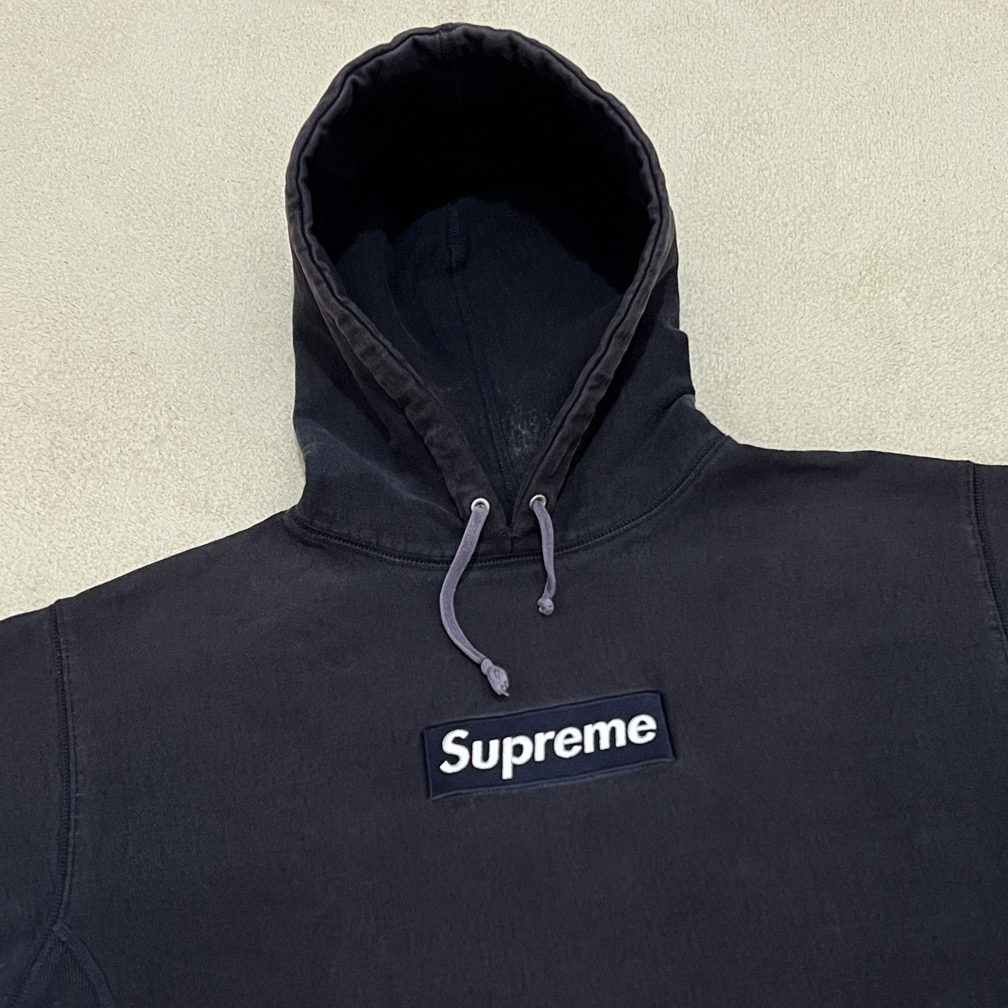 Supreme Supreme 2003 Box Logo Hoodie Navy On Navy | Grailed