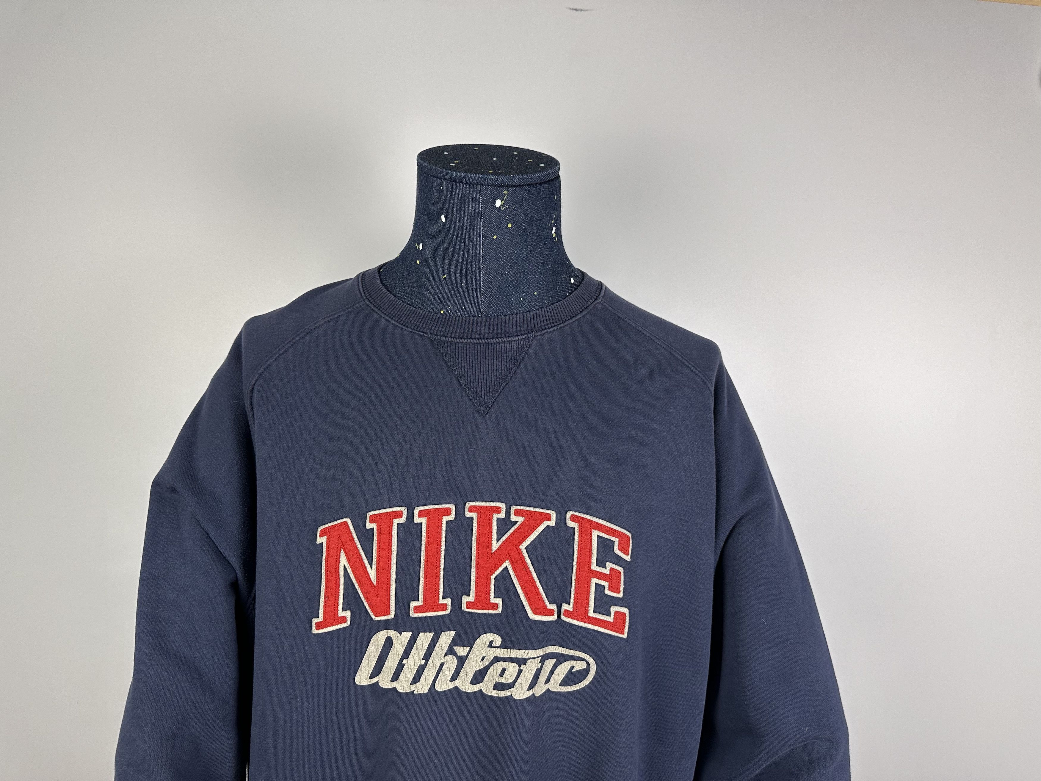Nike × Vintage Vintage Nike Sweatshirt Grey Embroidered Spell Out Pullover Size US XL / EU 56 / 4 - 4 Thumbnail