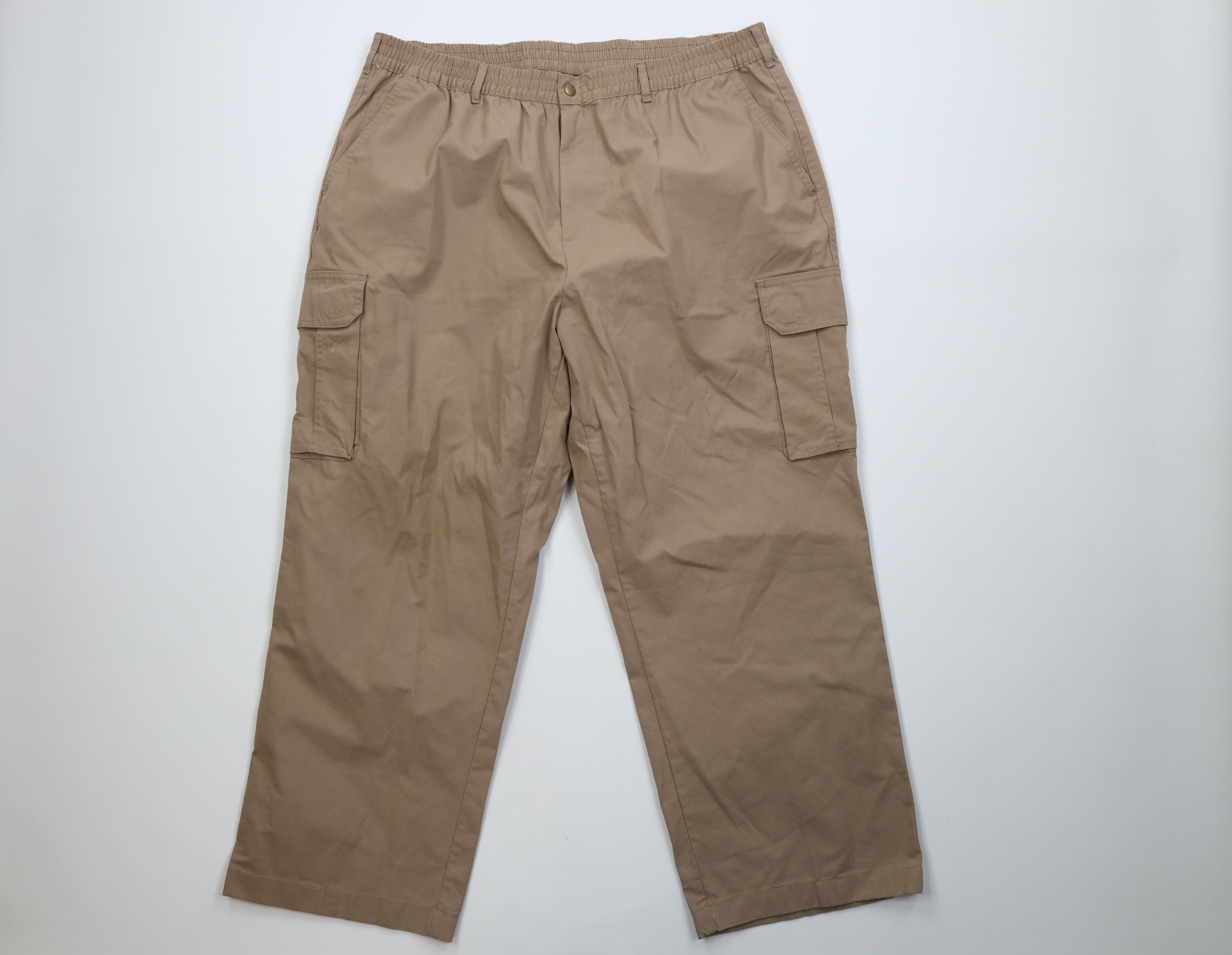 Vintage Vintage 90s Streetwear Baggy Wide Leg Cargo Pants Khaki Size US 44 / EU 60 - 1 Thumbnail