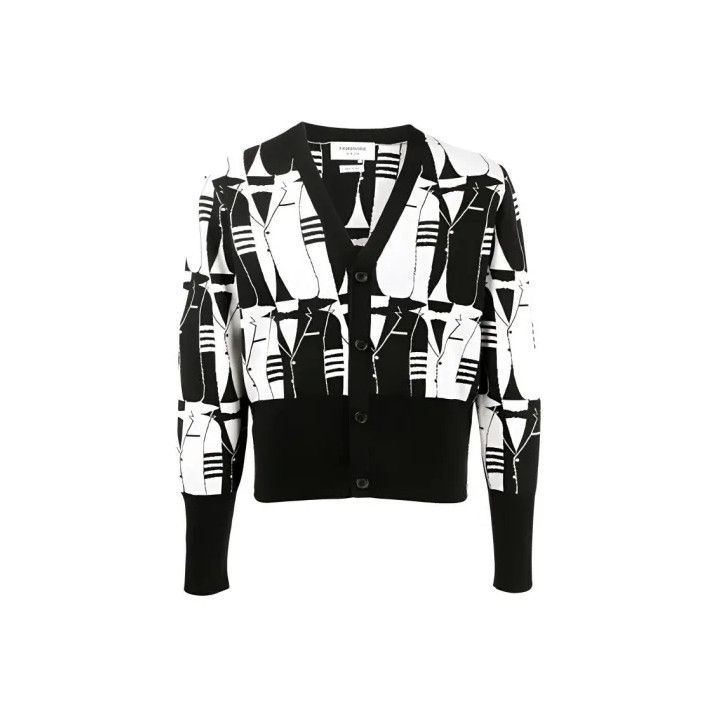 Thom Browne Thom Browne Black V-Neck Wool Sweater Size US M / EU 48-50 / 2 - 1 Thumbnail