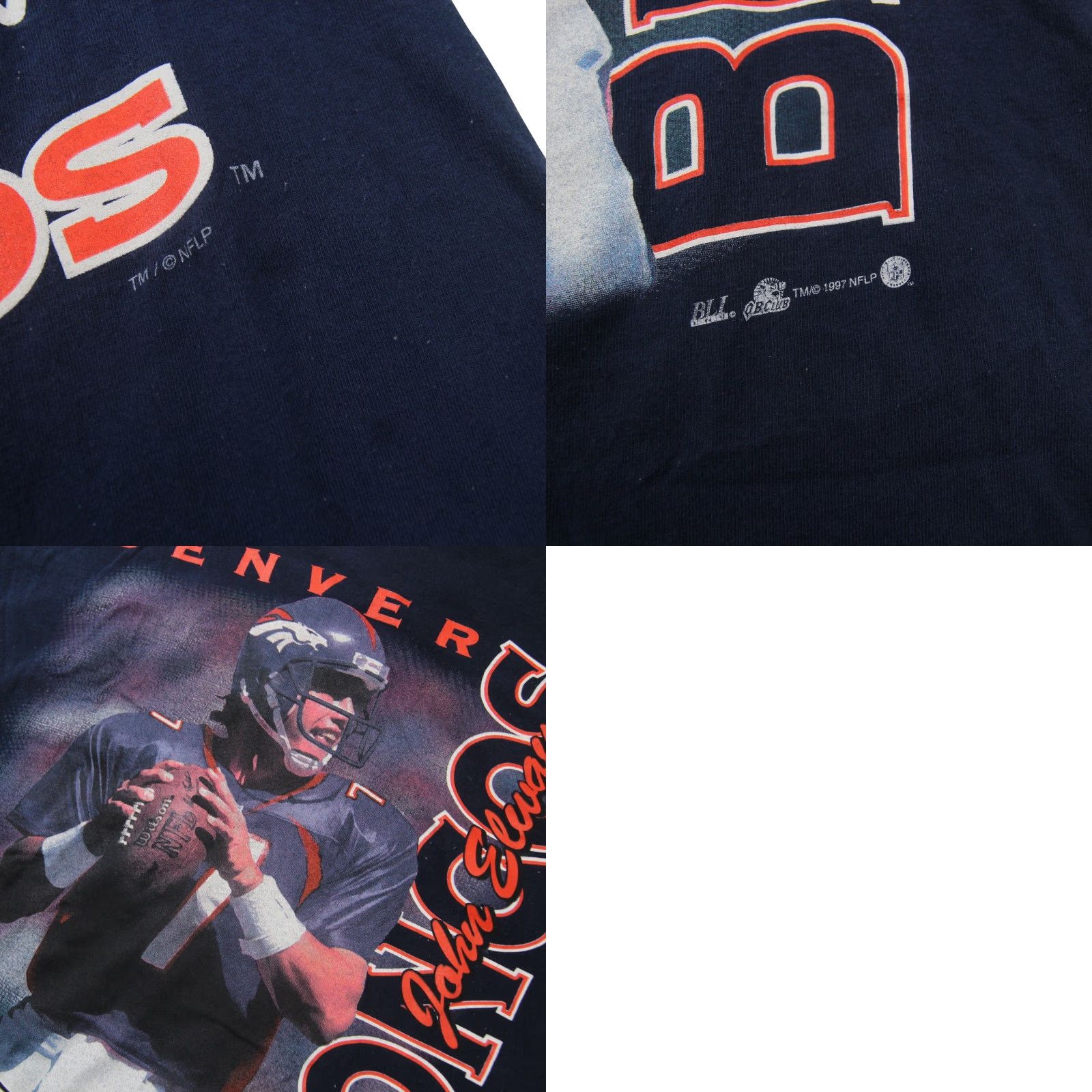 Vintage VINTAGE Denver Broncos John Elway Mens Medium Graphic T Shirt Blue Size US M / EU 48-50 / 2 - 8 Thumbnail