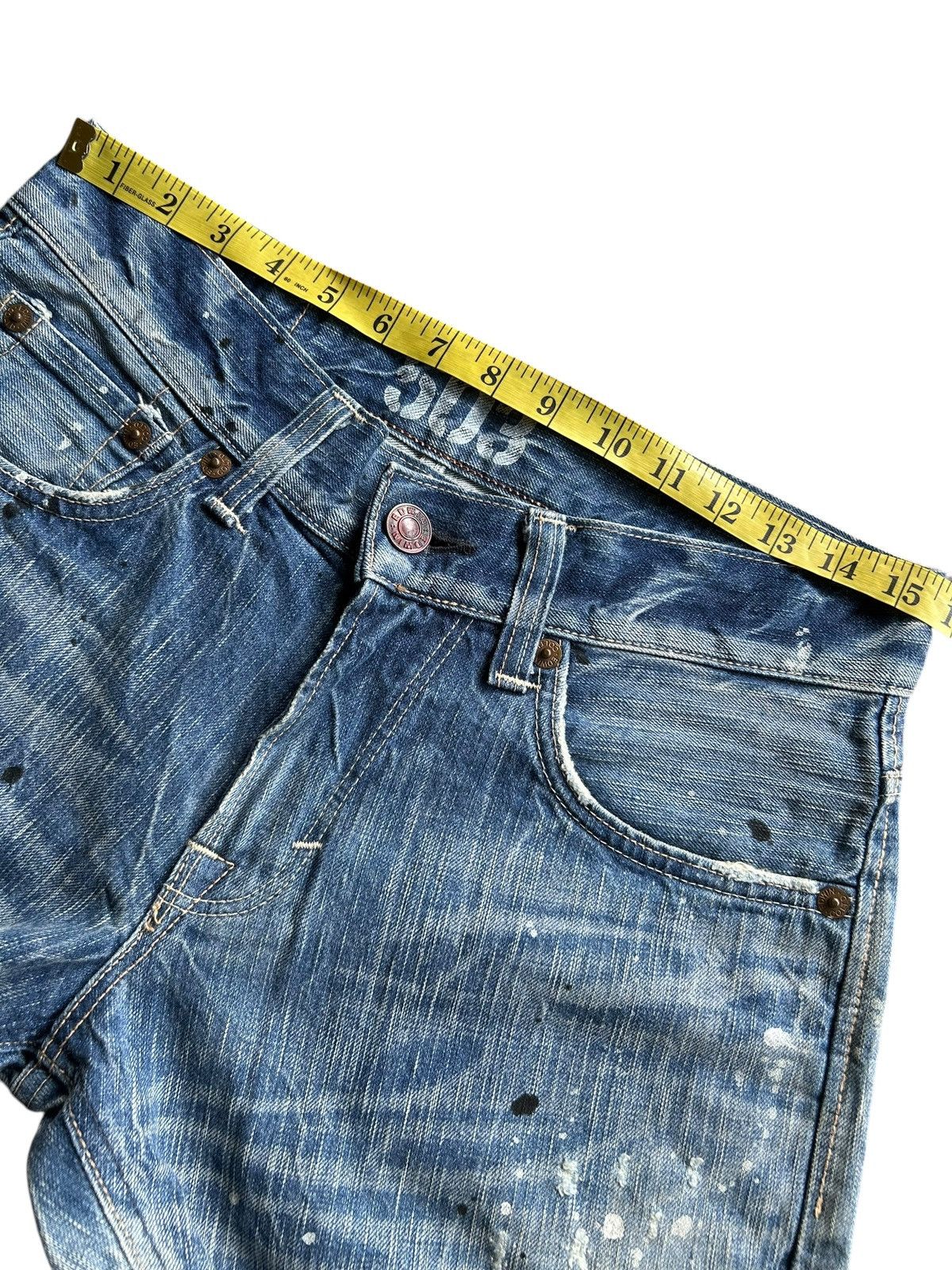 Japanese Brand × Kapital × Vintage Edwin Blue Trip Rusty Faded Distressed Denim Jeans Size US 32 / EU 48 - 11 Thumbnail