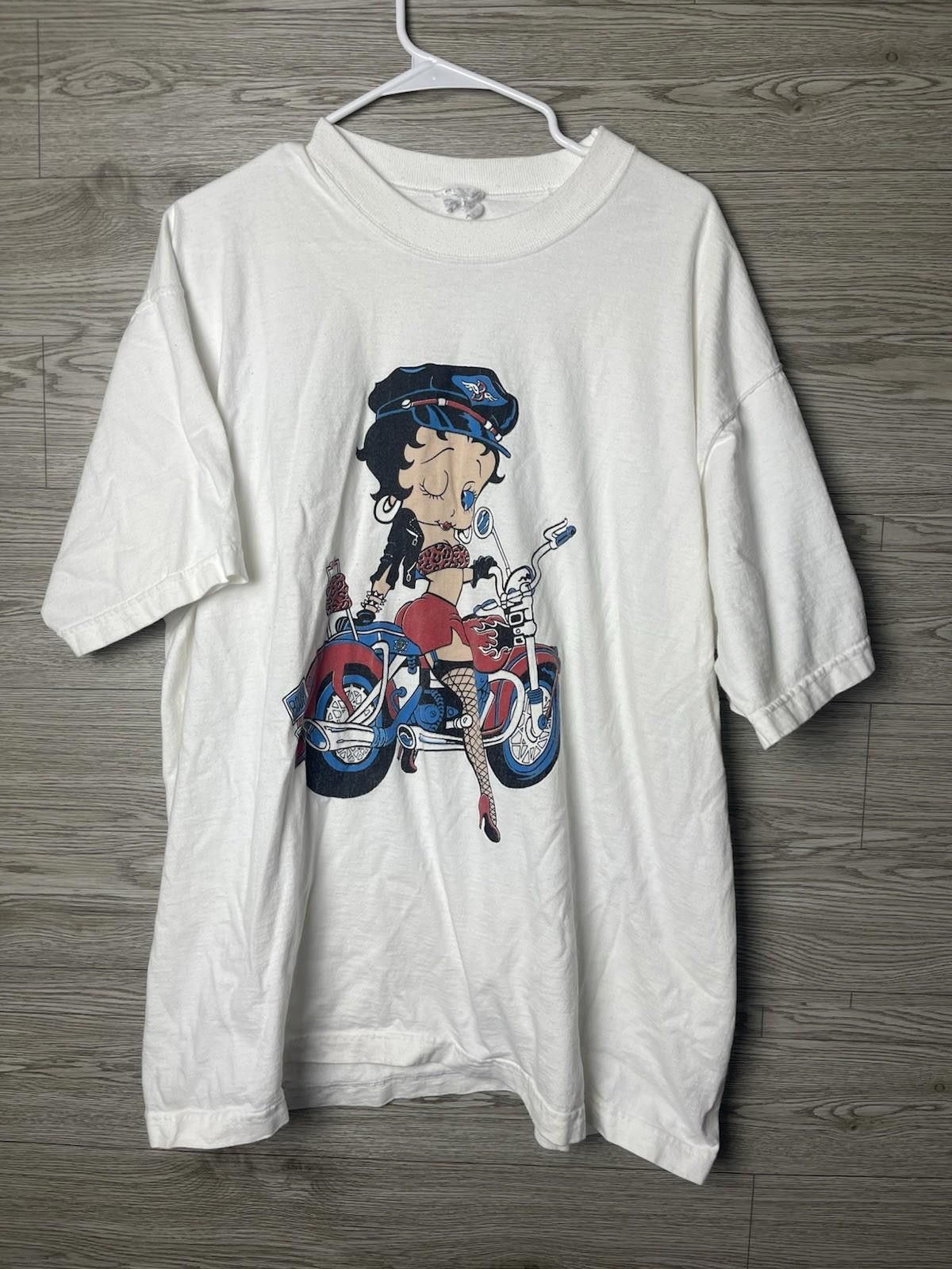 Vintage Betty Boop 90 Hog Heaven Bubble Graphic Size XL?