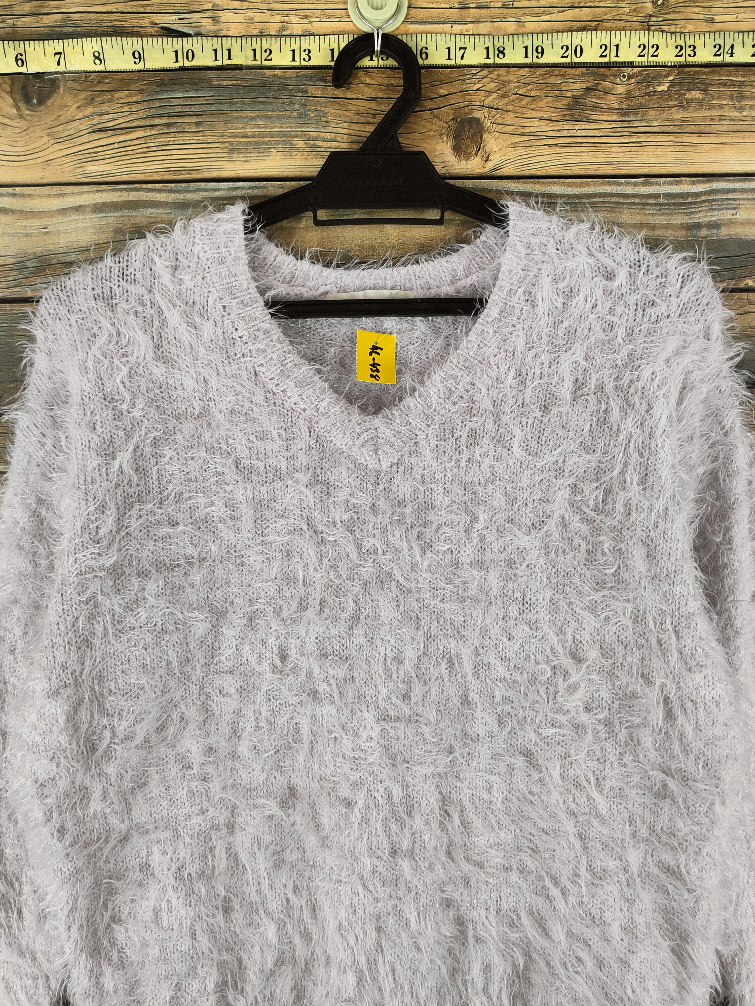 Japanese Brand DL Shoo La Rue Silver Fur Mohair shaggy Knitwear #46-438 Size M / US 6-8 / IT 42-44 - 2 Thumbnail