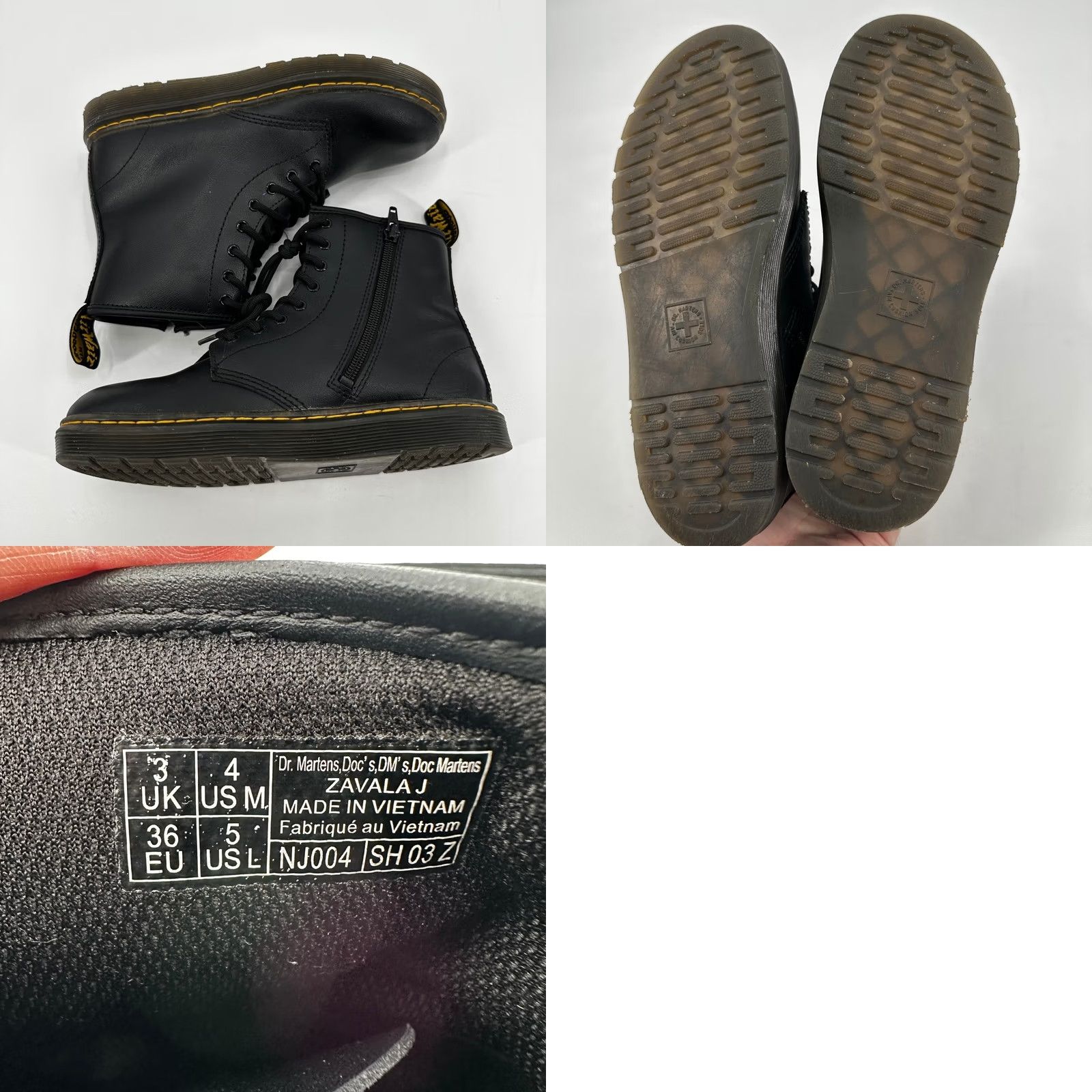 Dr. Martens VINTAGE Dr. Martens Newton Black Leather Side Zip Combat Boots Men 4 Women 5 Moto Grunge Size US 5 / IT 35 - 8 Thumbnail