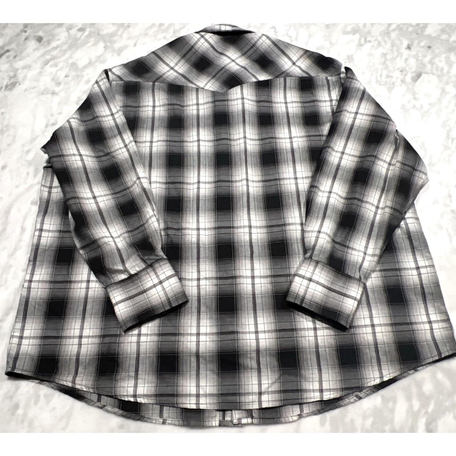 Wrangler VINTAGE Wrangler Western Shirt Men’s 2XL Black Plaid Pearl Snap Button-Up Long Sleeve with Pockets Size US XXL / EU 58 / 5 - 4 Thumbnail