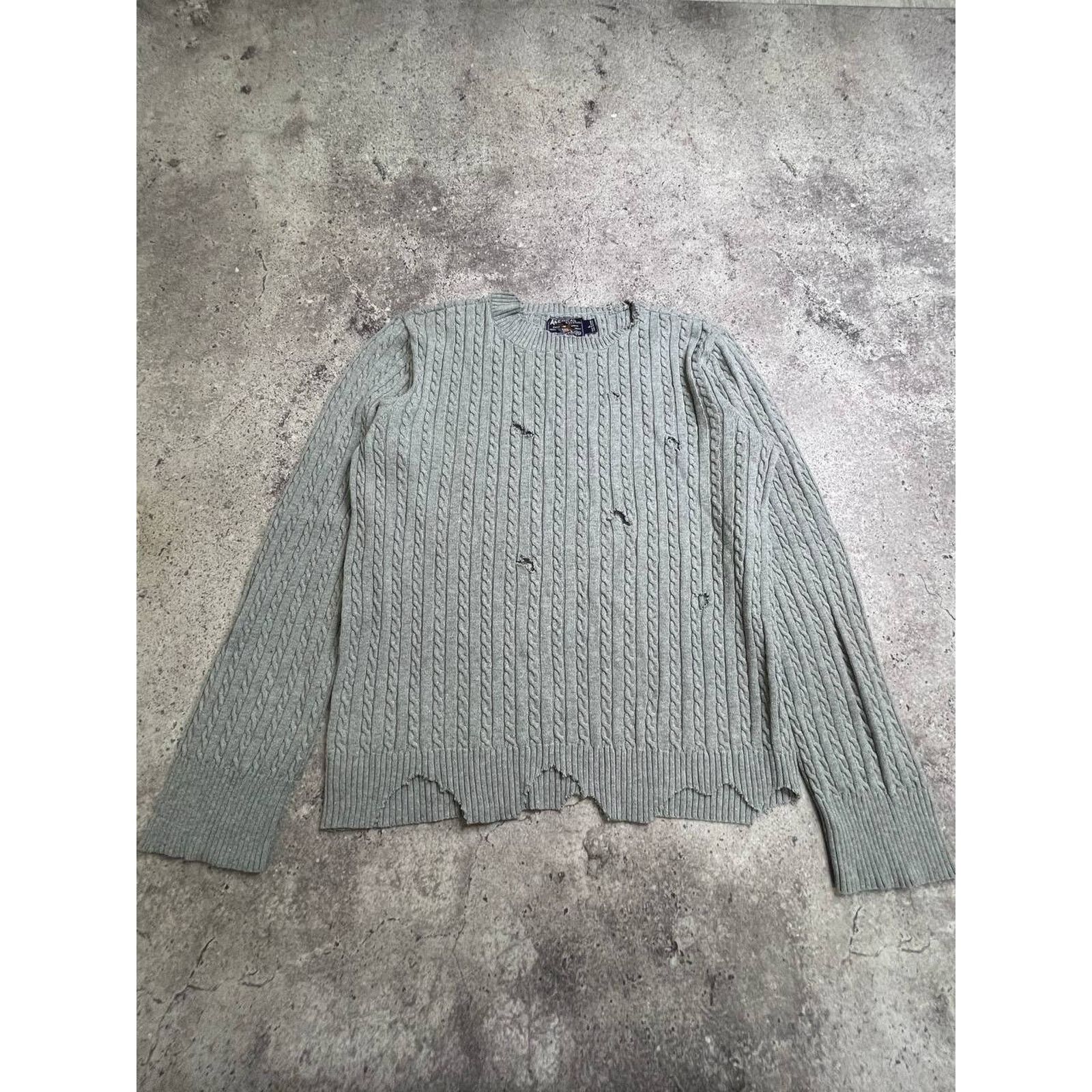 Vintage Vintage American Living Cable Knit Distressed Sweater Size M Size US M / EU 48-50 / 2 - 1 Thumbnail