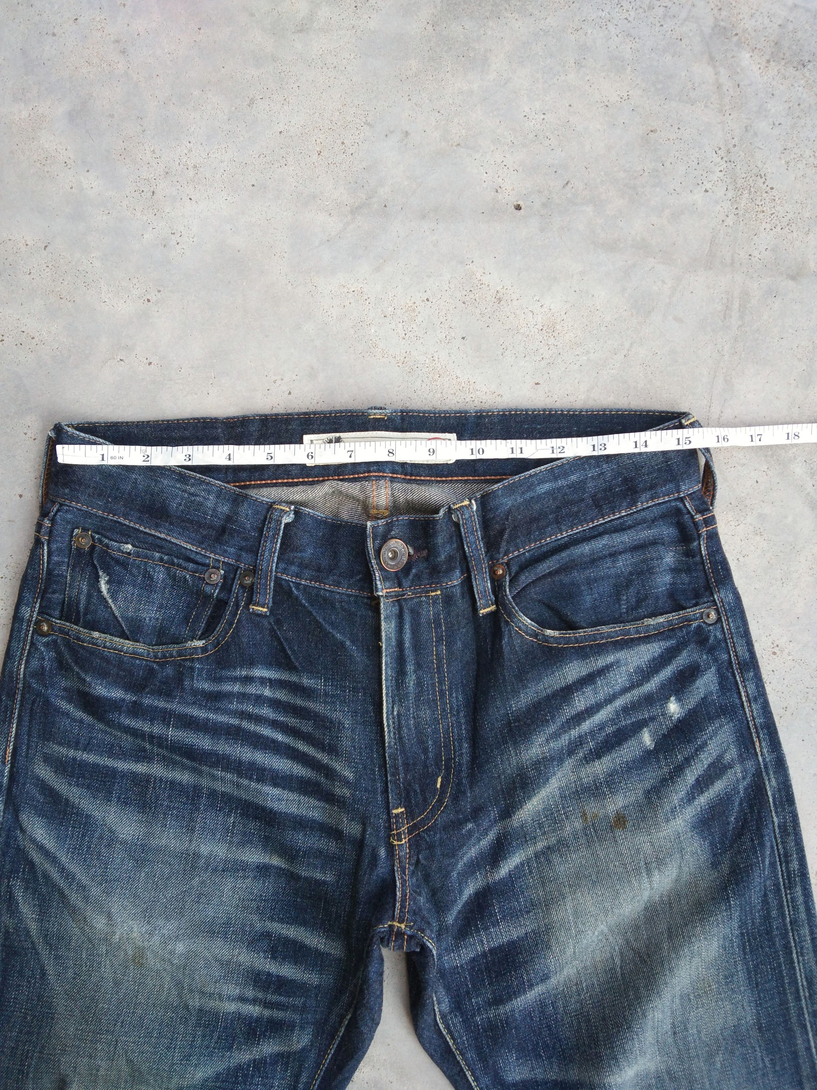 Japanese Brand Vintage Back Number No.01 Faded Blue Distressed Jeans 30x33 Size US 30 / EU 46 - 4 Thumbnail