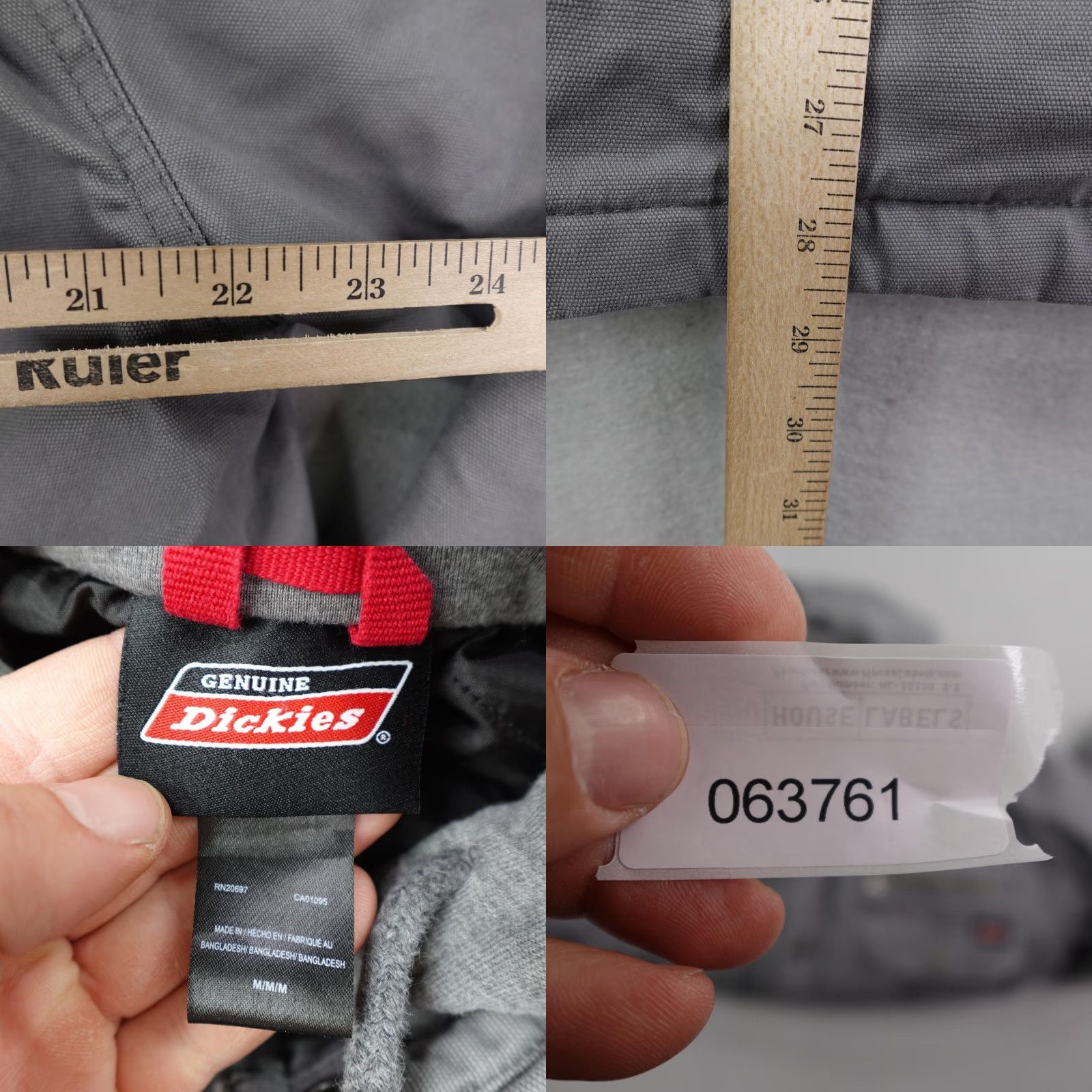 Dickies Dickies Jacket Mens Medium Gray Quilted Hoodie Chore Work Coat Utility Snap Zip Size US M / EU 48-50 / 2 - 8 Thumbnail