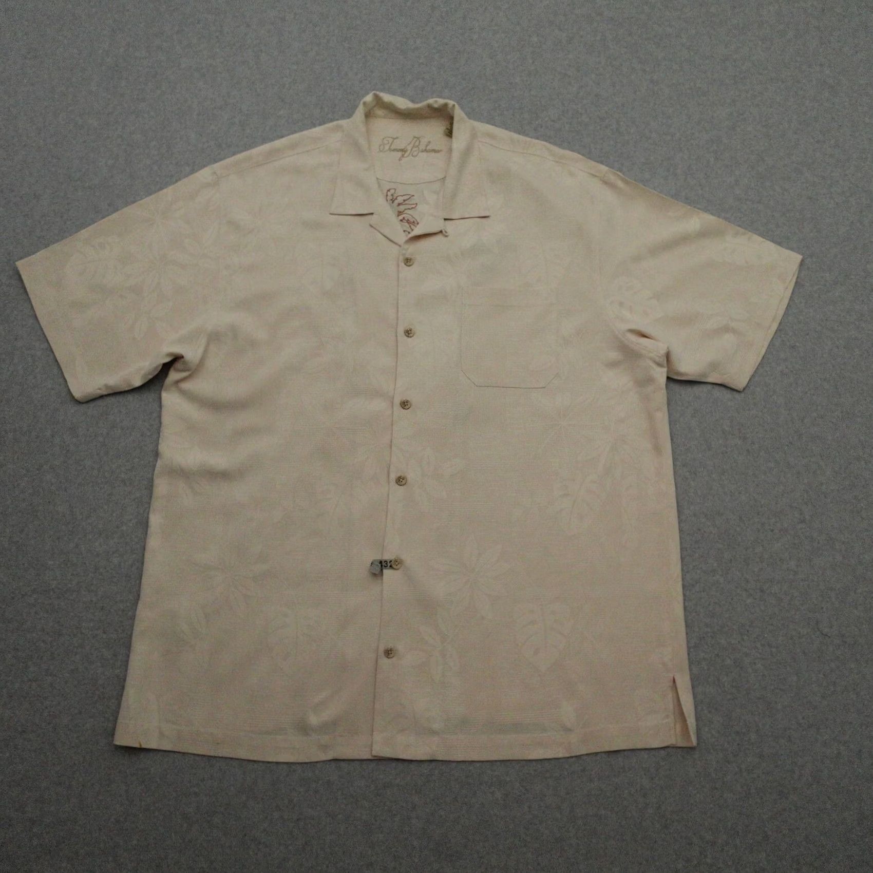 Tommy Bahama Tommy Bahama Shirt XL Beige Silk The Calypso Heat Camp Shirt Men Size US XL / EU 56 / 4 - 5 Thumbnail
