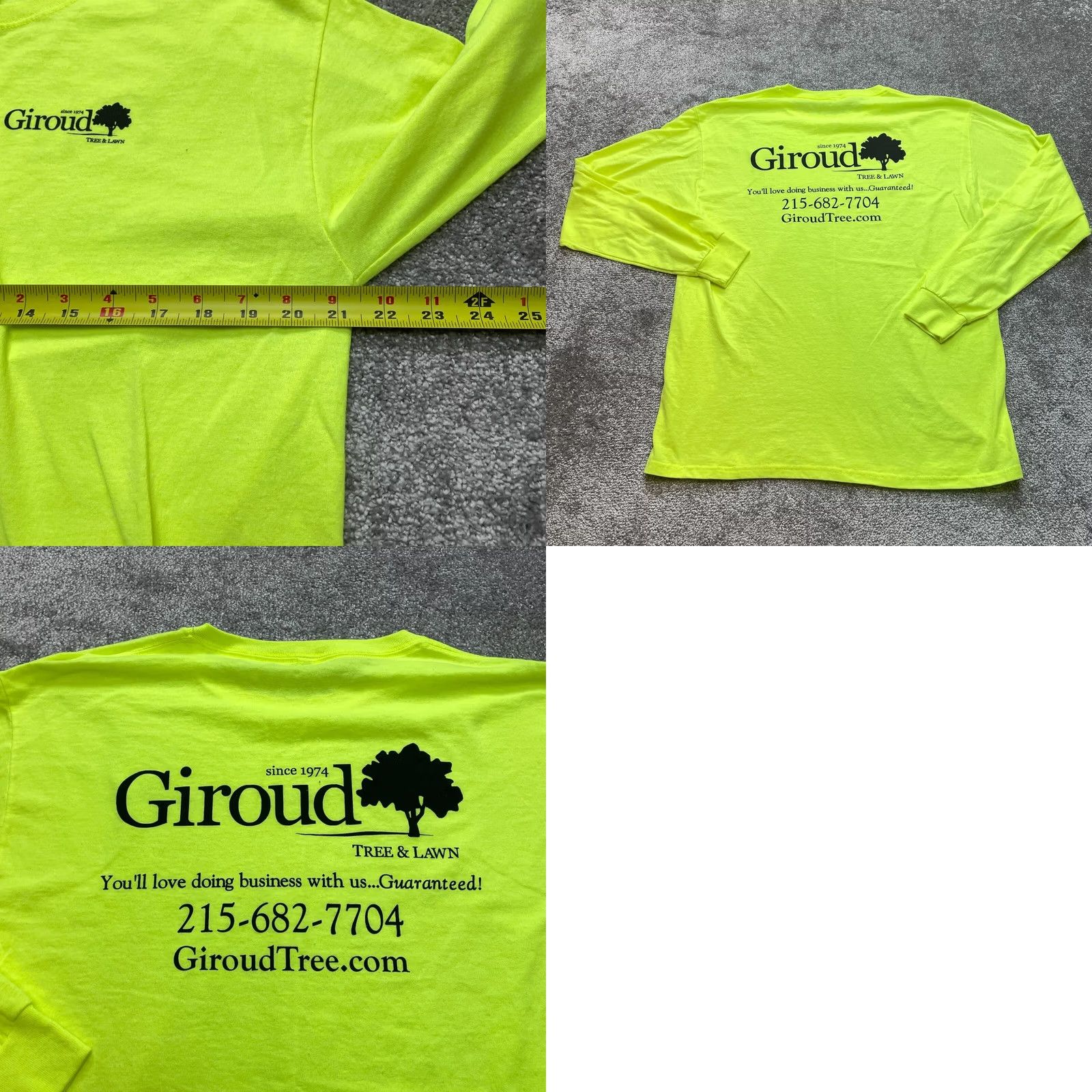 Jerzees Jerzees Dri Power Shirt Mens L Neon Green Long Sleeve Cotton Giroud Tree Shirt Mens Long Sleeve Green Logo Crew Neck Athletic Dri-Power Shirt Mens Size US L / EU 52-54 / 3 - 8 Thumbnail