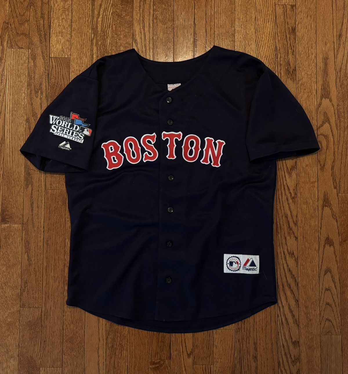 Majestic 2013 Dustin Pedroia Championship Jersey Size US L / EU 52-54 / 3 - 1 Thumbnail