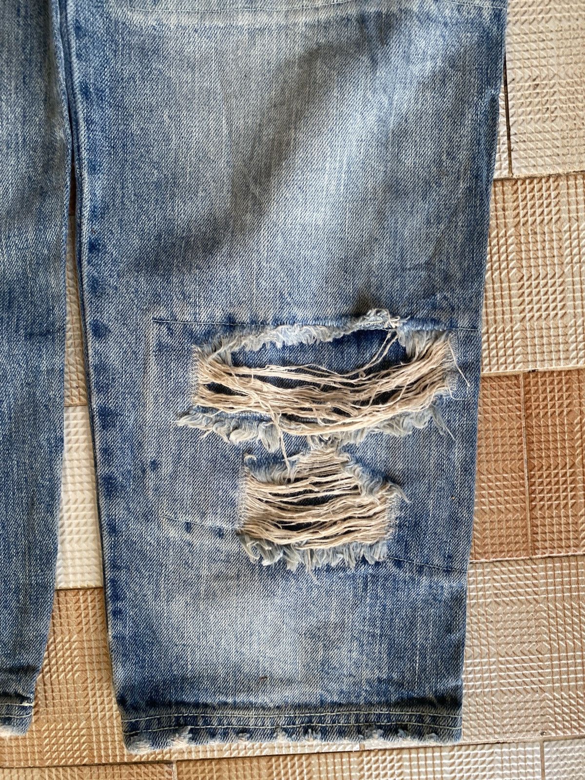 Beauty Beast × PPFM Vintage candy stripper slim cut distressed denim Size US 33 - 14 Thumbnail