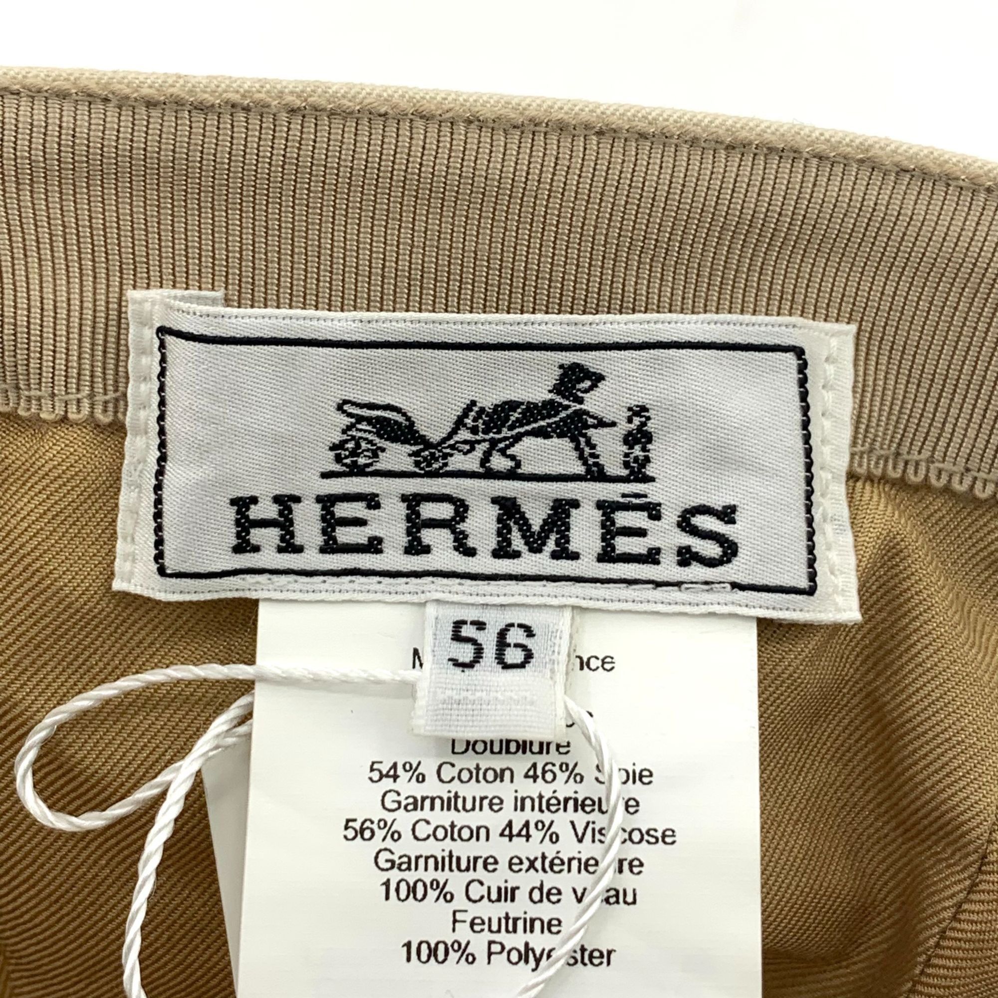 Hermes HERMES Beige Cotton Baseball Cap With Gray Logo Size 56 Made Size ONE SIZE - 2 Thumbnail
