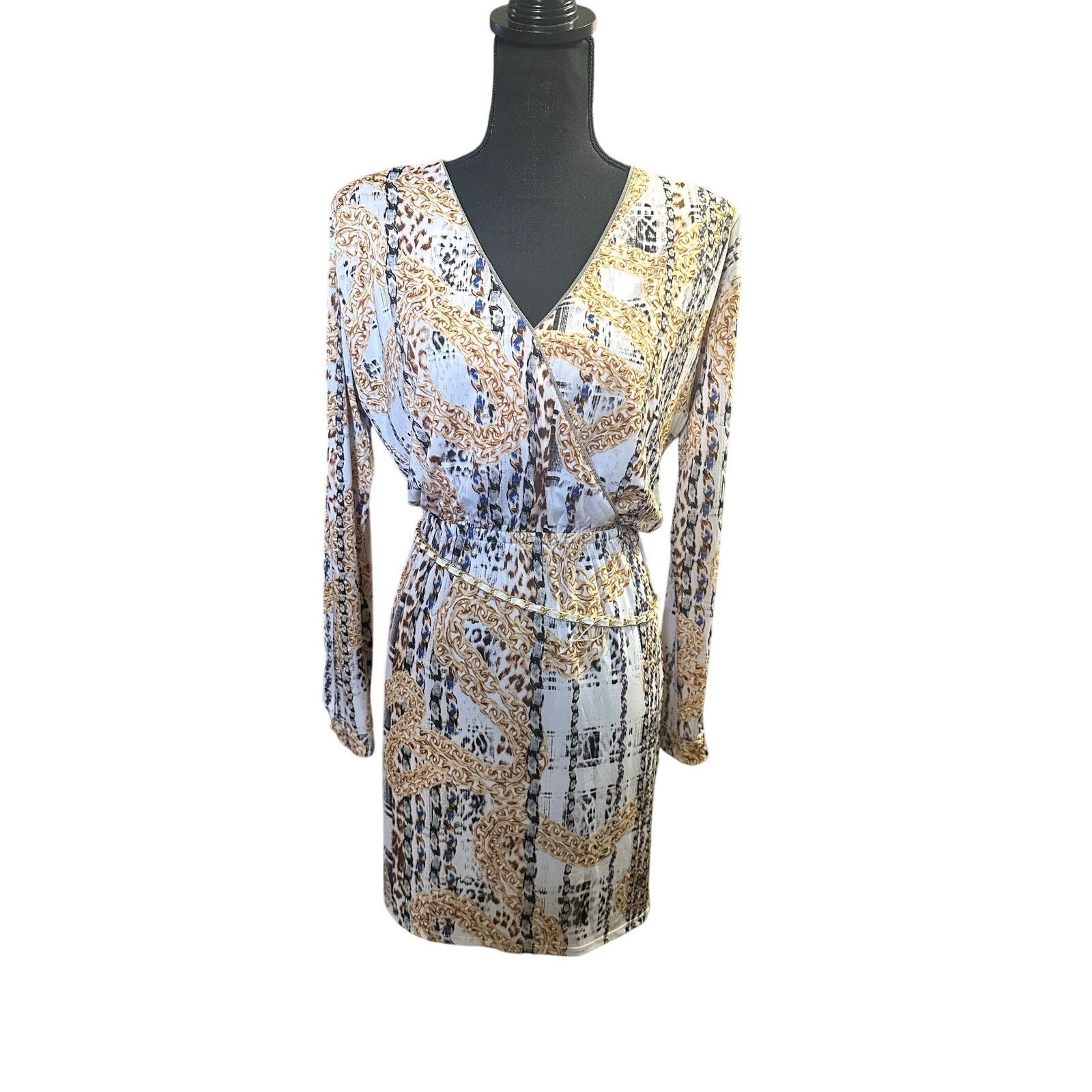Bebe Bebe Silver and Gold Sequin Wrap Dress Size S / US 4 / IT 40 - 1 Thumbnail