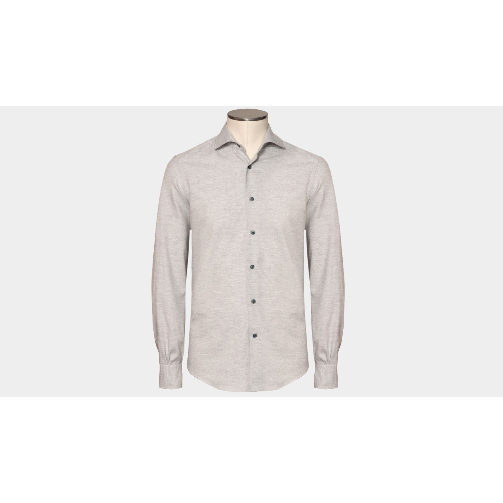 Mazzarelli NWT MAZZARELLI LIGHT GRAY LIGHT FLANNEL SHIRT EU41/US16 Size US M / EU 48-50 / 2 - 2 Thumbnail
