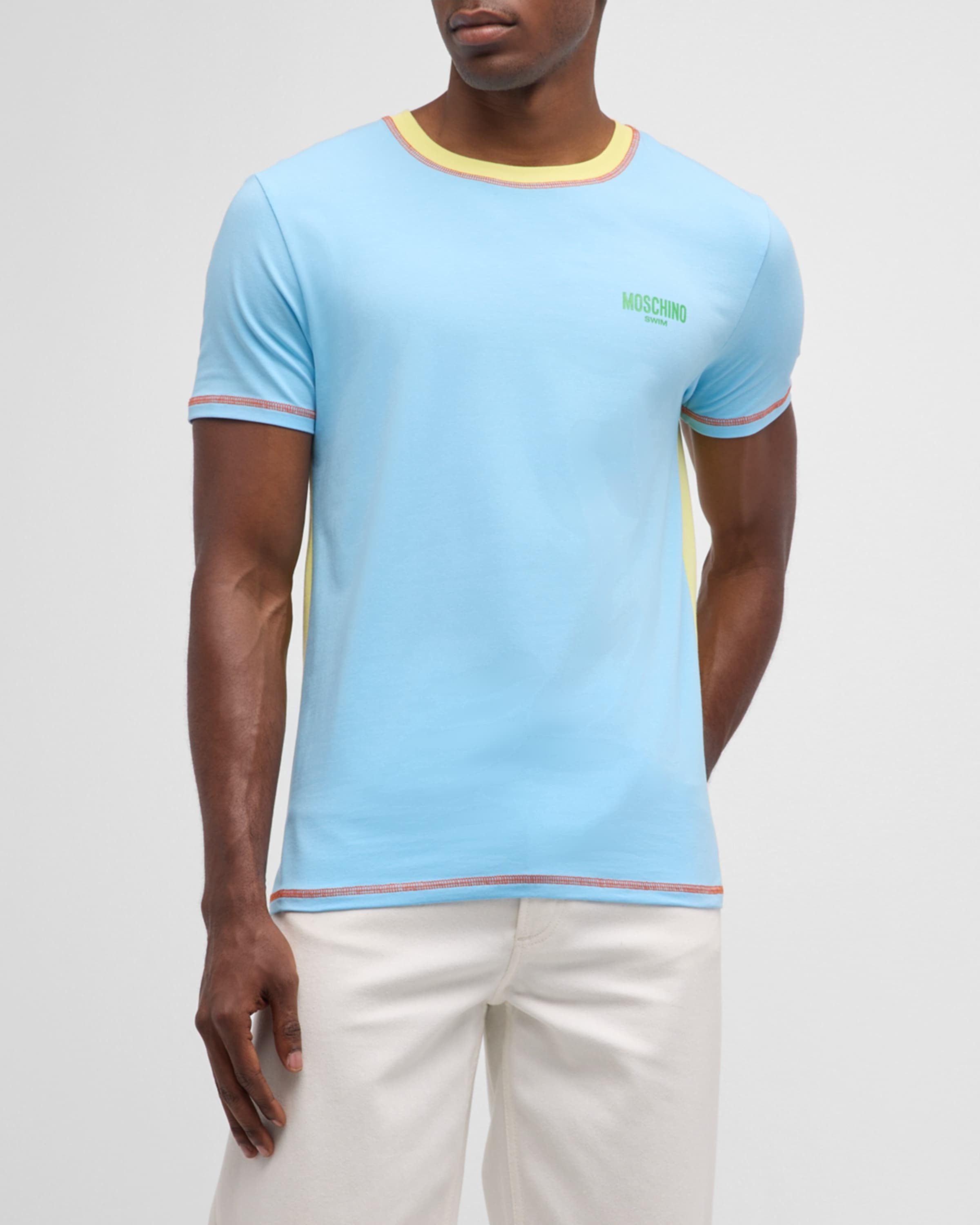 Moschino o1y0225 Logo T-Shirt in Light Blue Size US XS / EU 42 / 0 - 3 Thumbnail